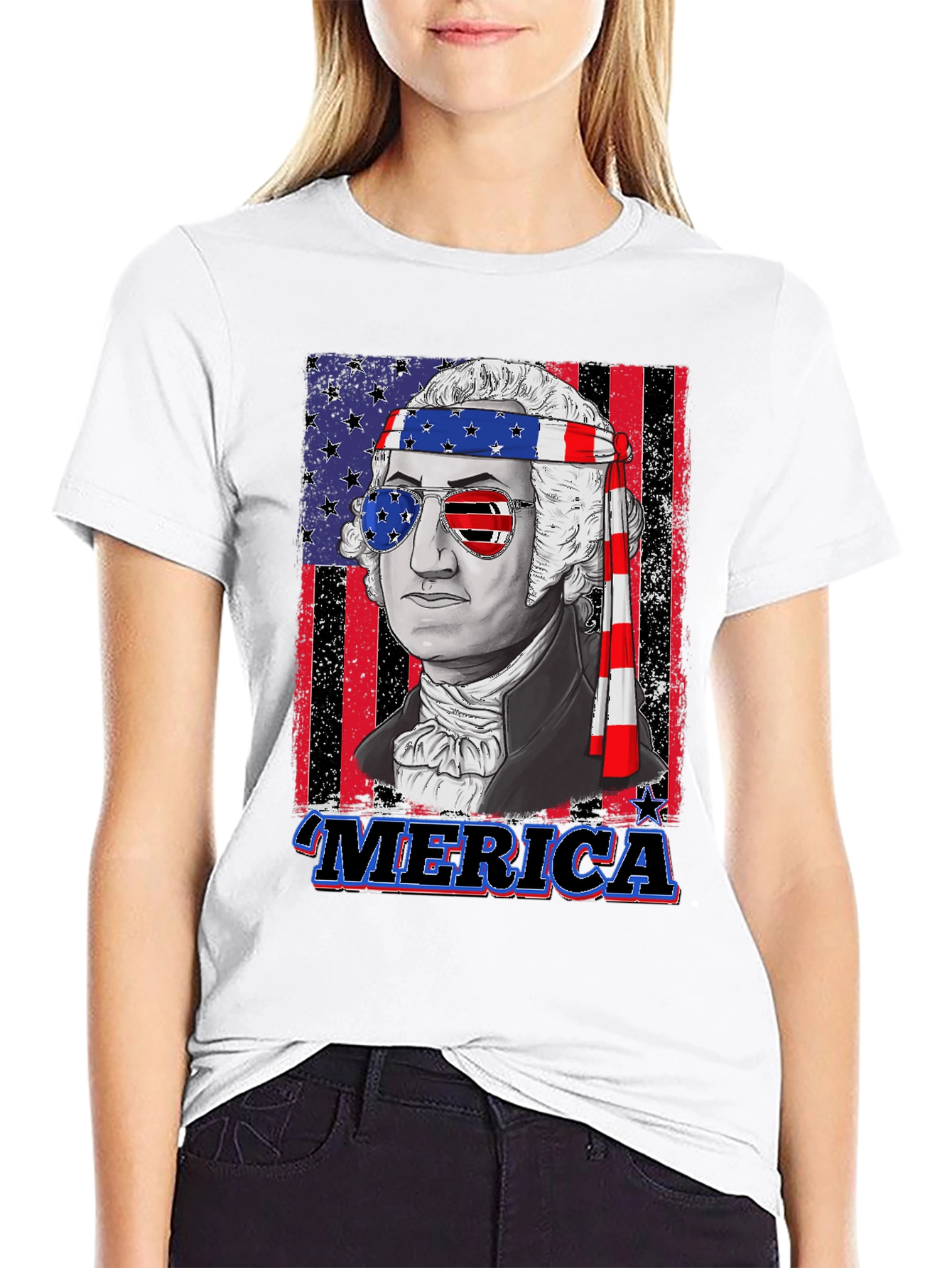Patriotic George Washington Graphic T-Shirt