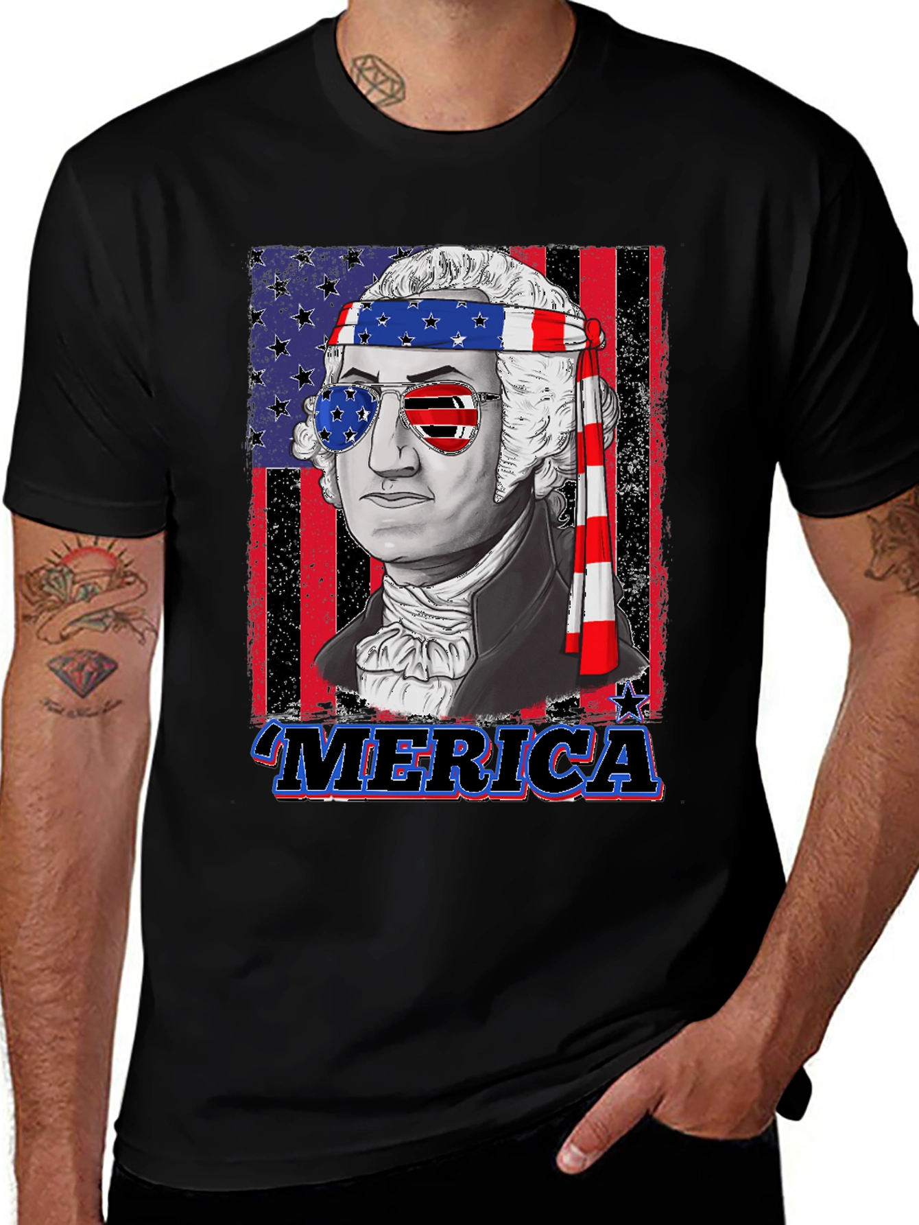 Patriotic George Washington Graphic T-Shirt