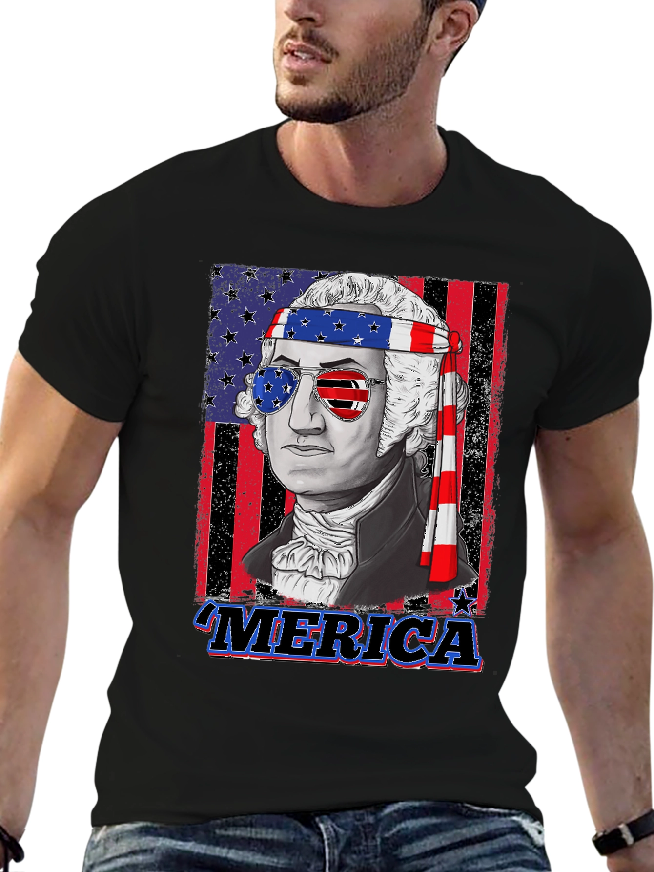 Patriotic George Washington Graphic T-Shirt