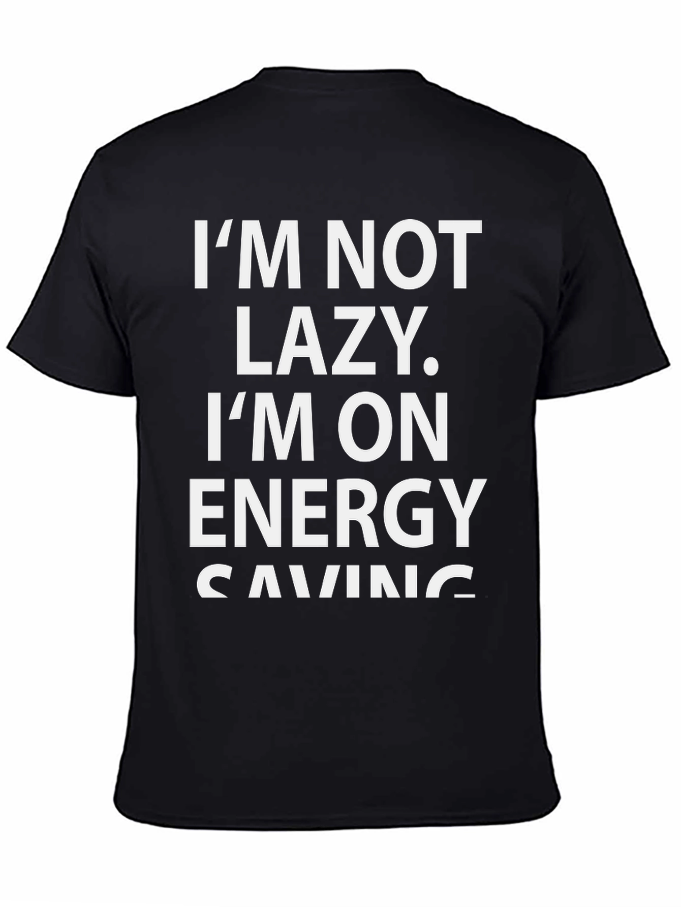 Funny Energy Saving T-Shirt - Black Cotton Tee