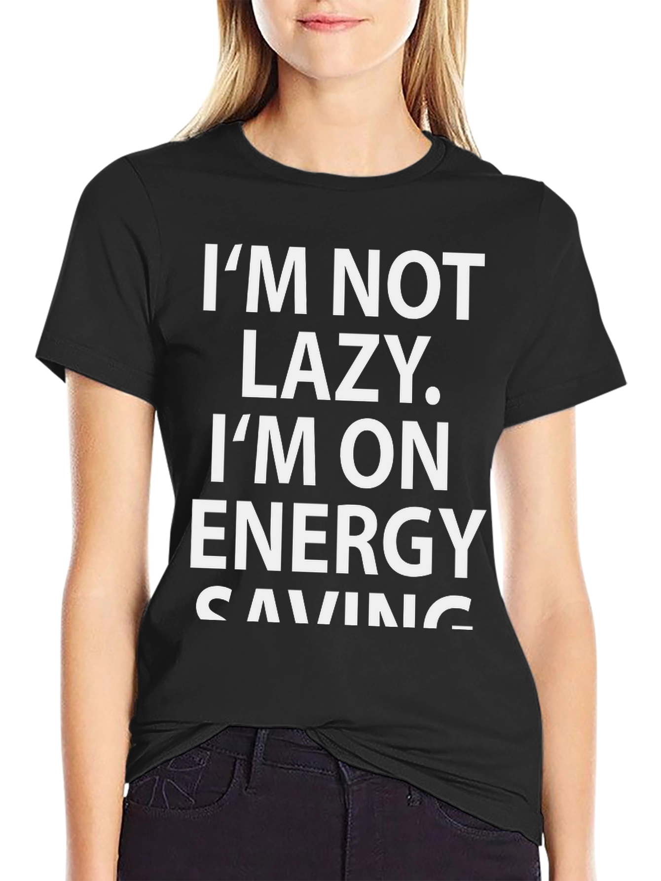Funny Energy Saving T-Shirt - Black Cotton Tee