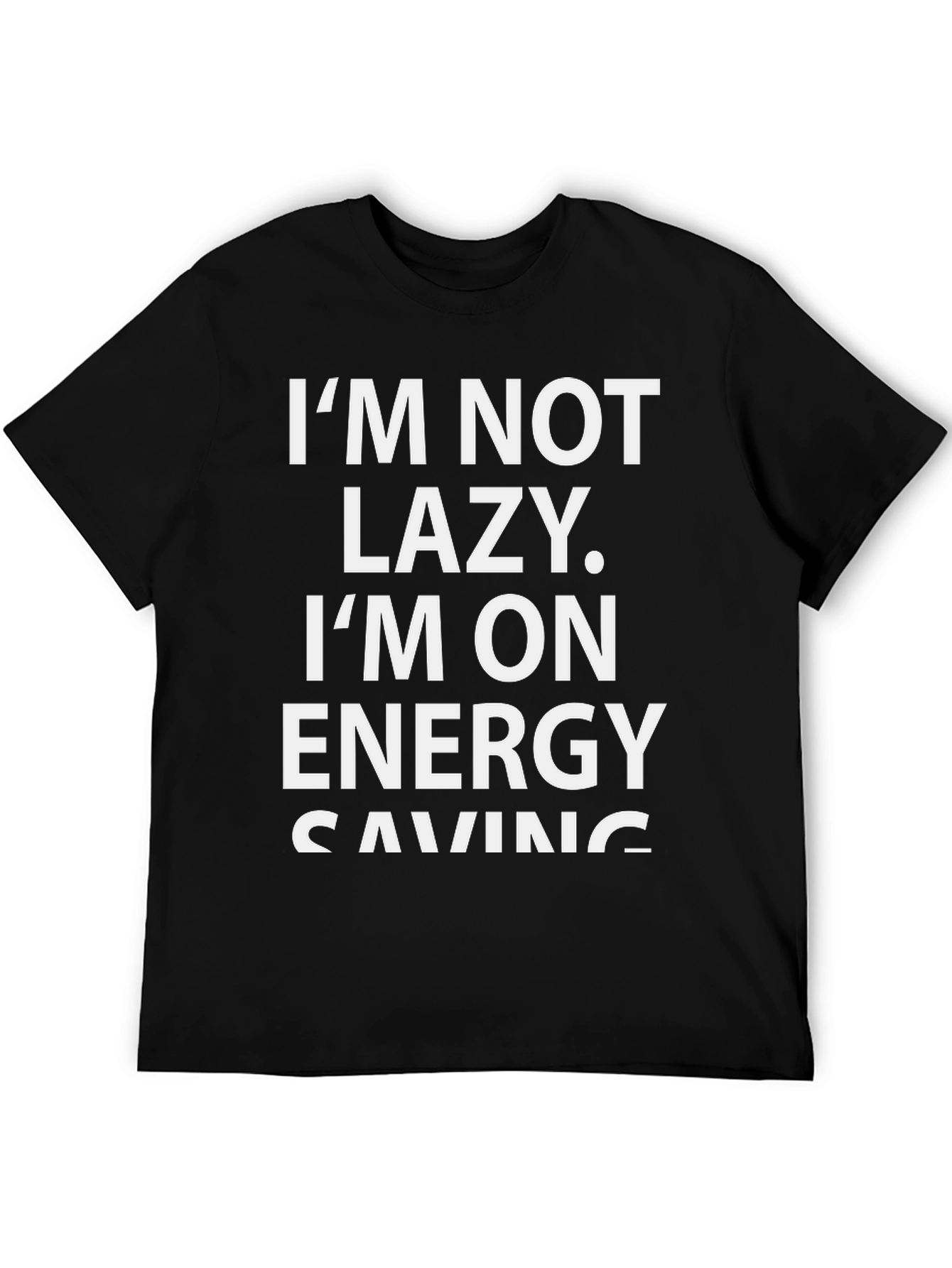 Funny Energy Saving T-Shirt - Black Cotton Tee