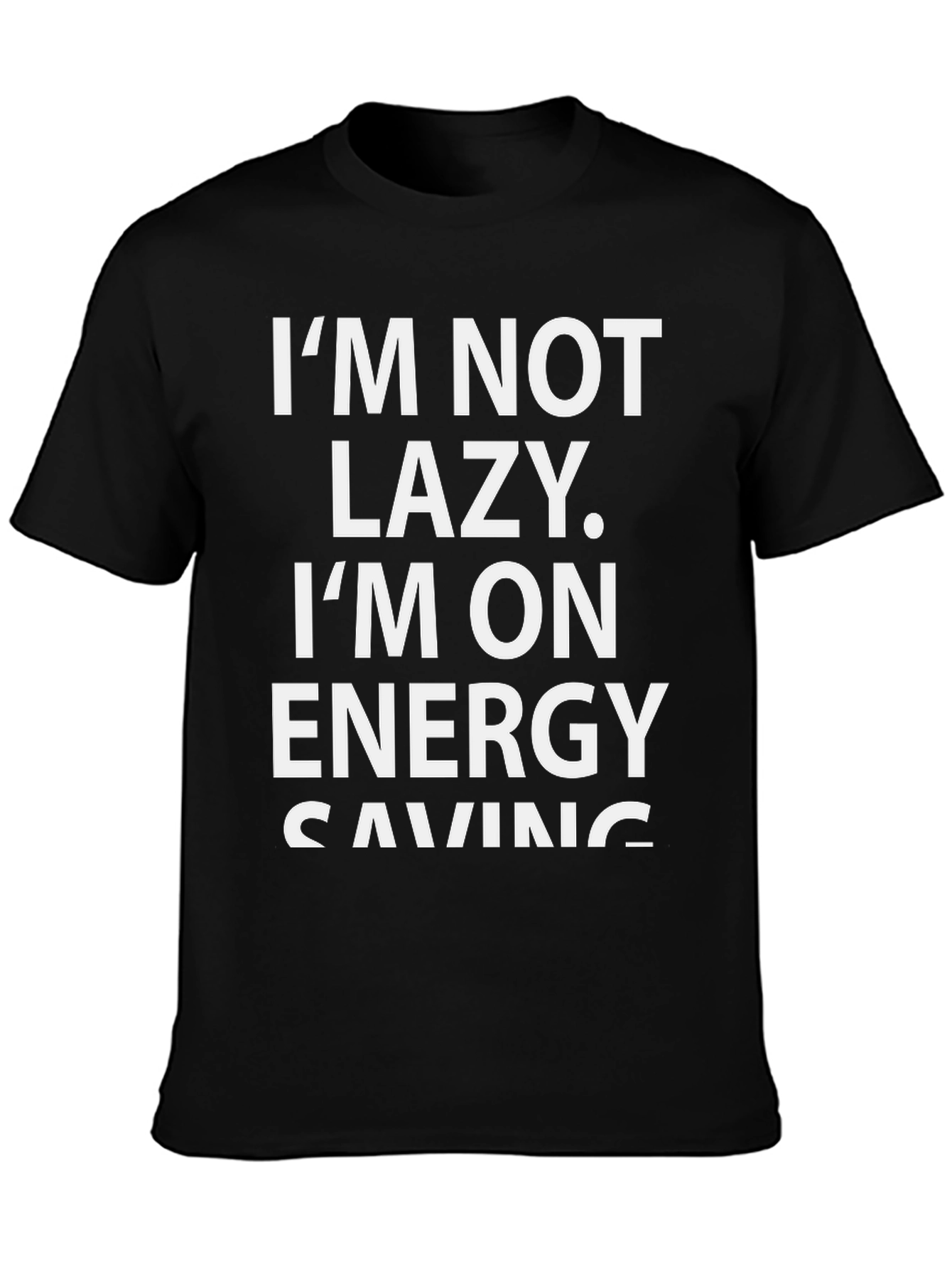 Funny Energy Saving T-Shirt - Black Cotton Tee
