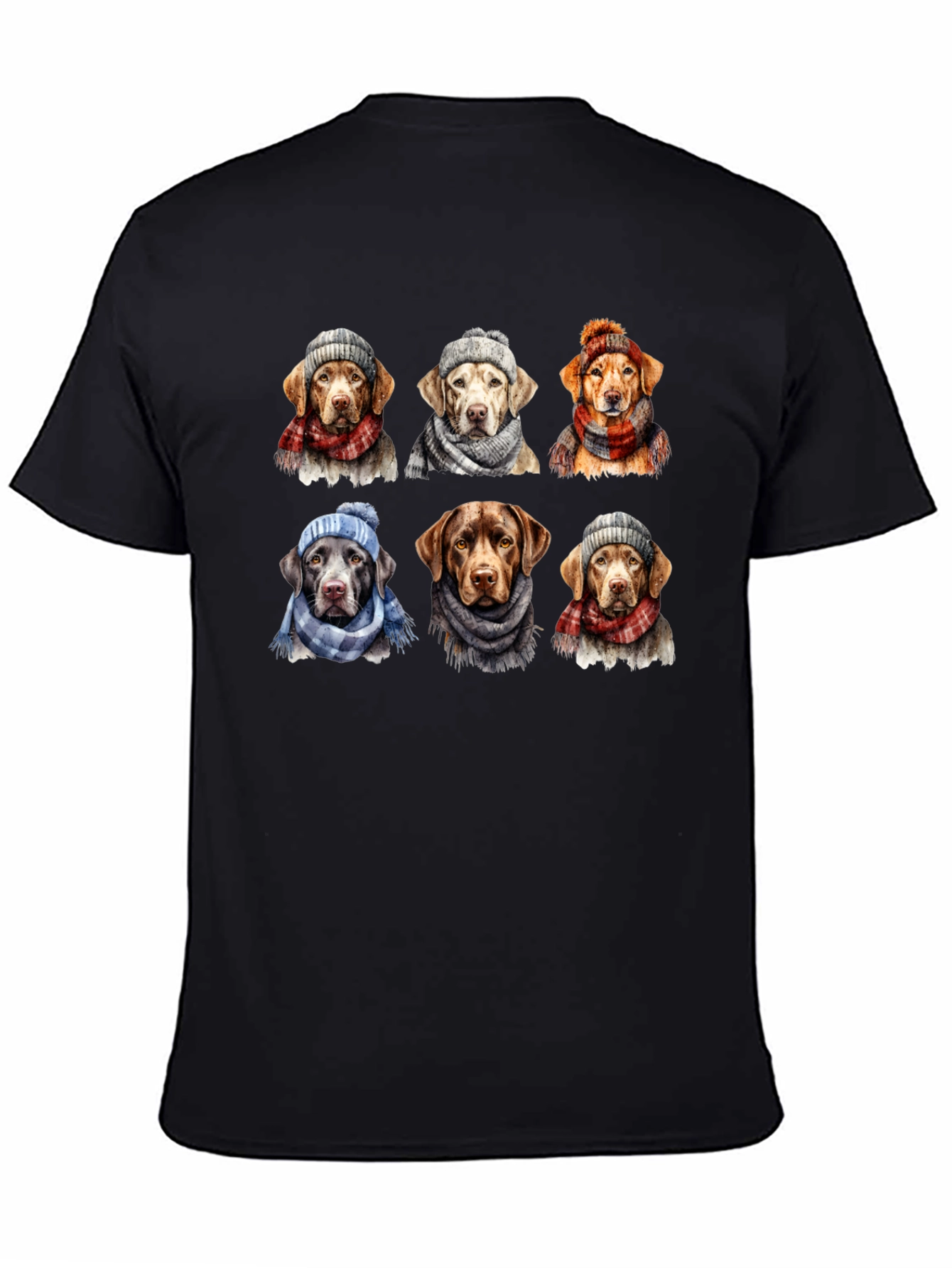 Labrador Dogs Winter Hats Scarves T-Shirt