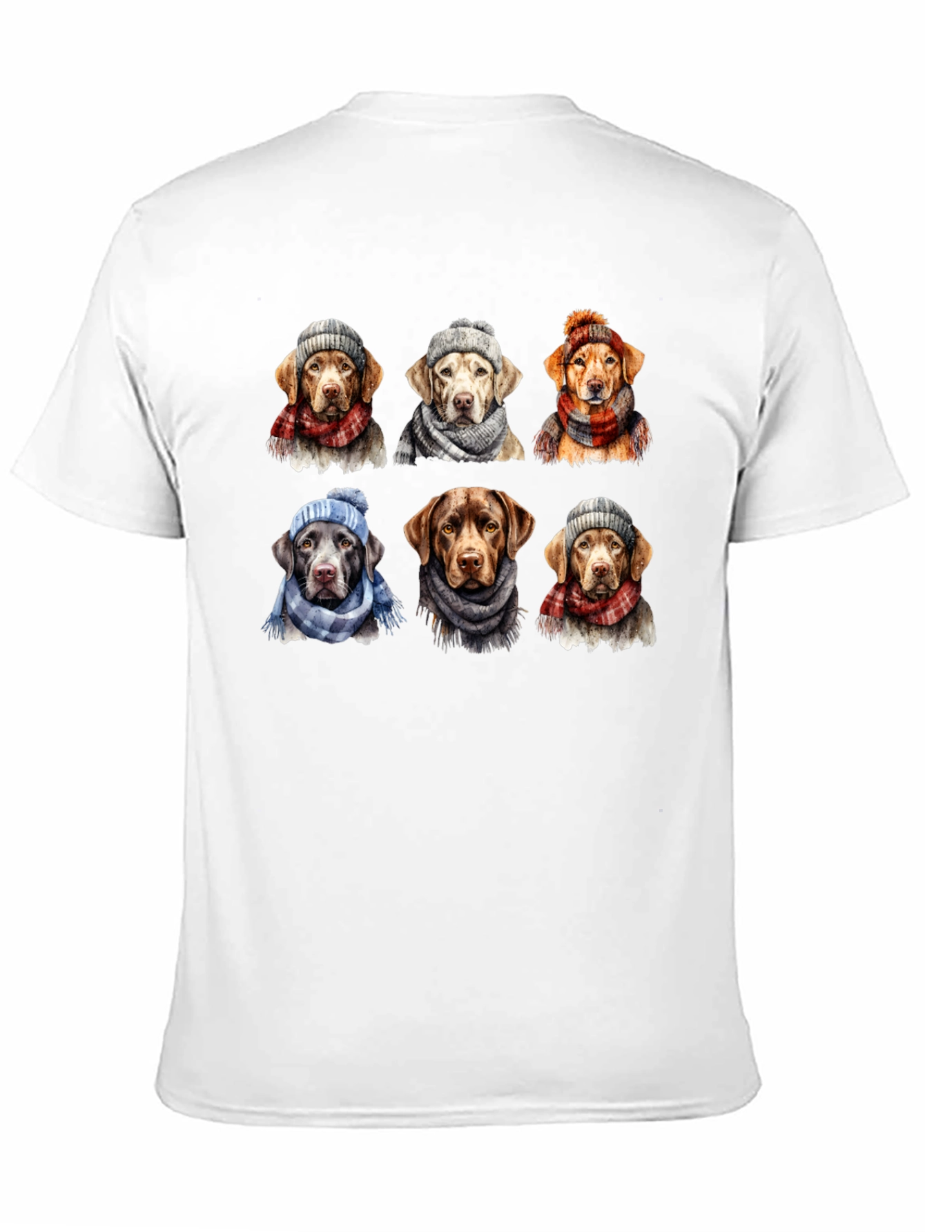 Labrador Dogs Winter Hats Scarves T-Shirt