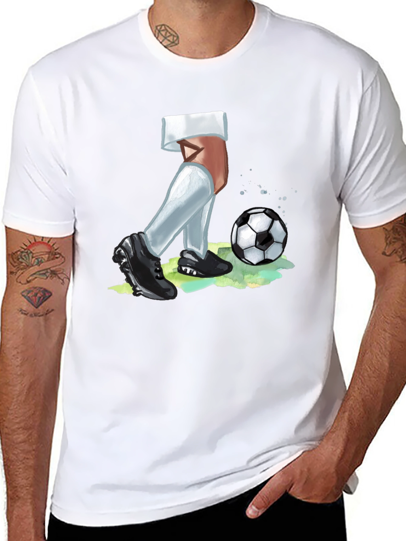 Soccer Player Graphic Tee - Black