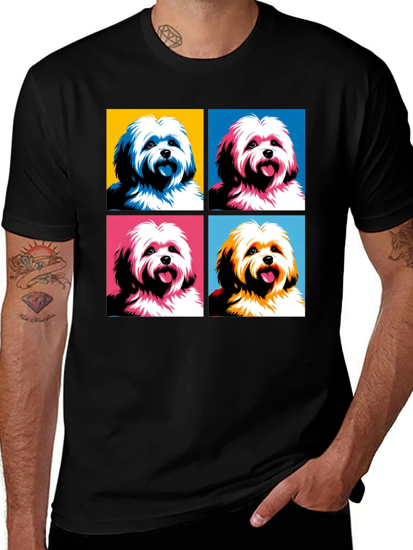 Pop Art Dog T-Shirt: Unique Canine Graphic Tee