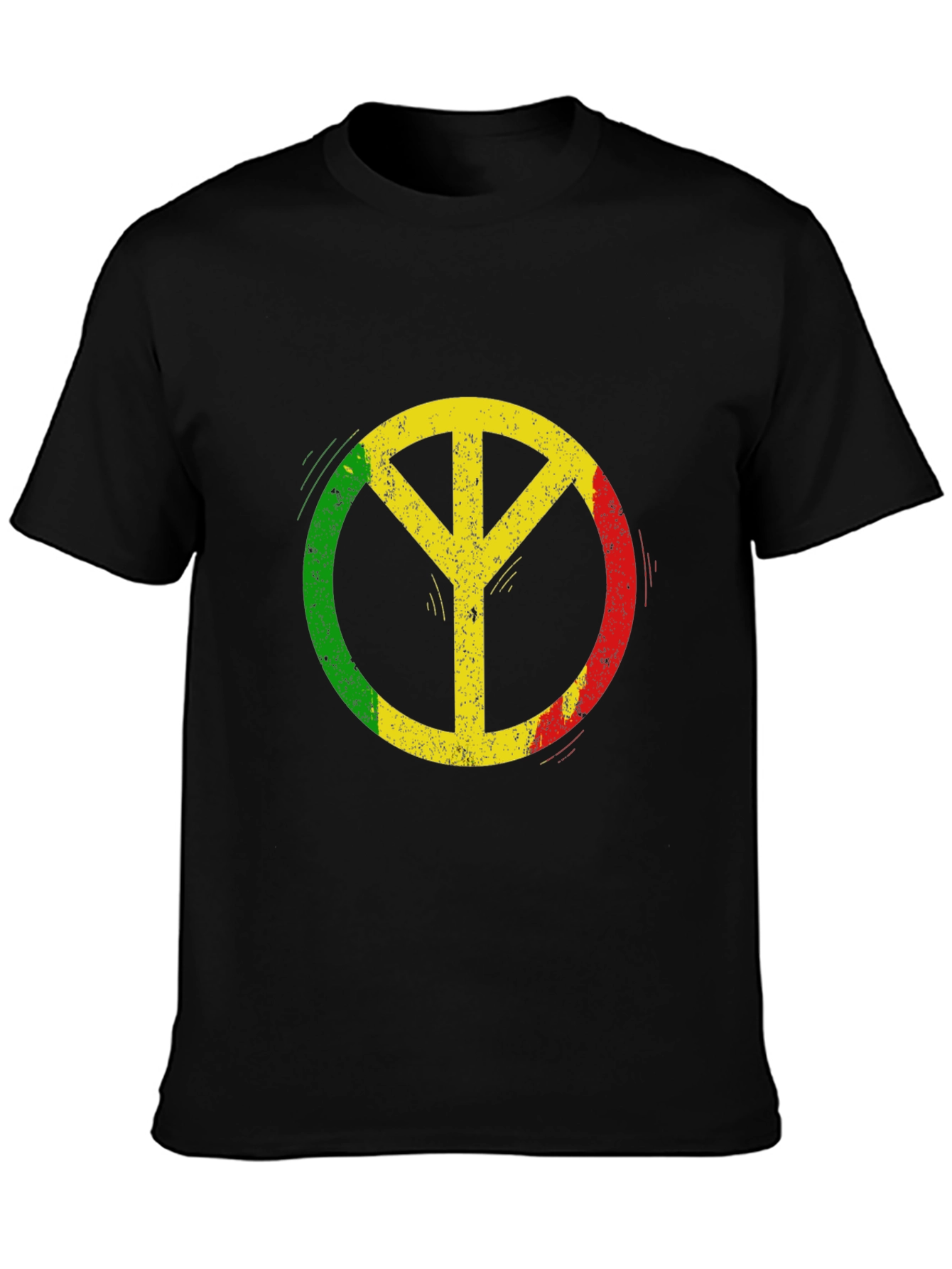 Rasta Peace Sign Black T-Shirt