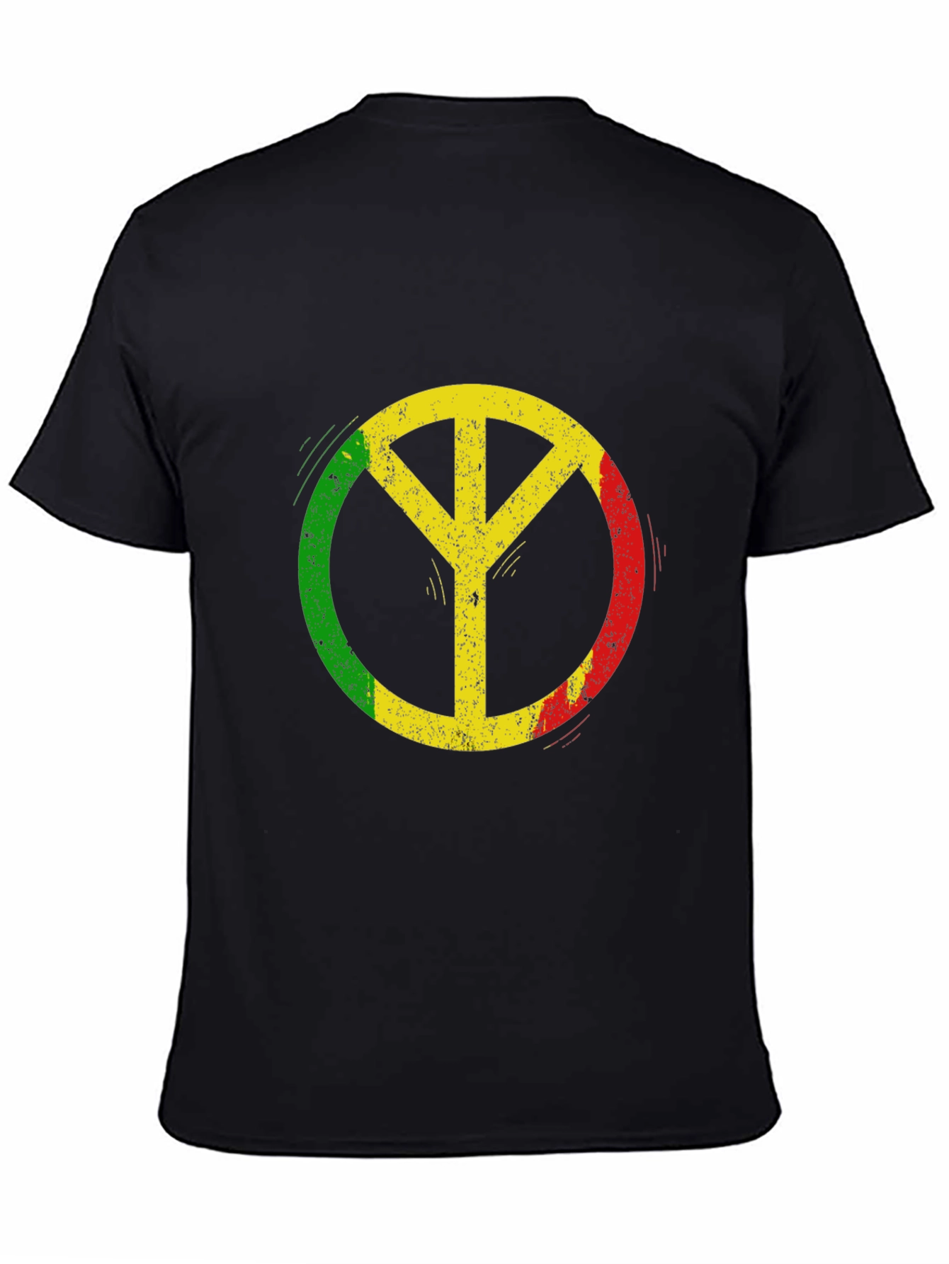 Rasta Peace Sign Black T-Shirt