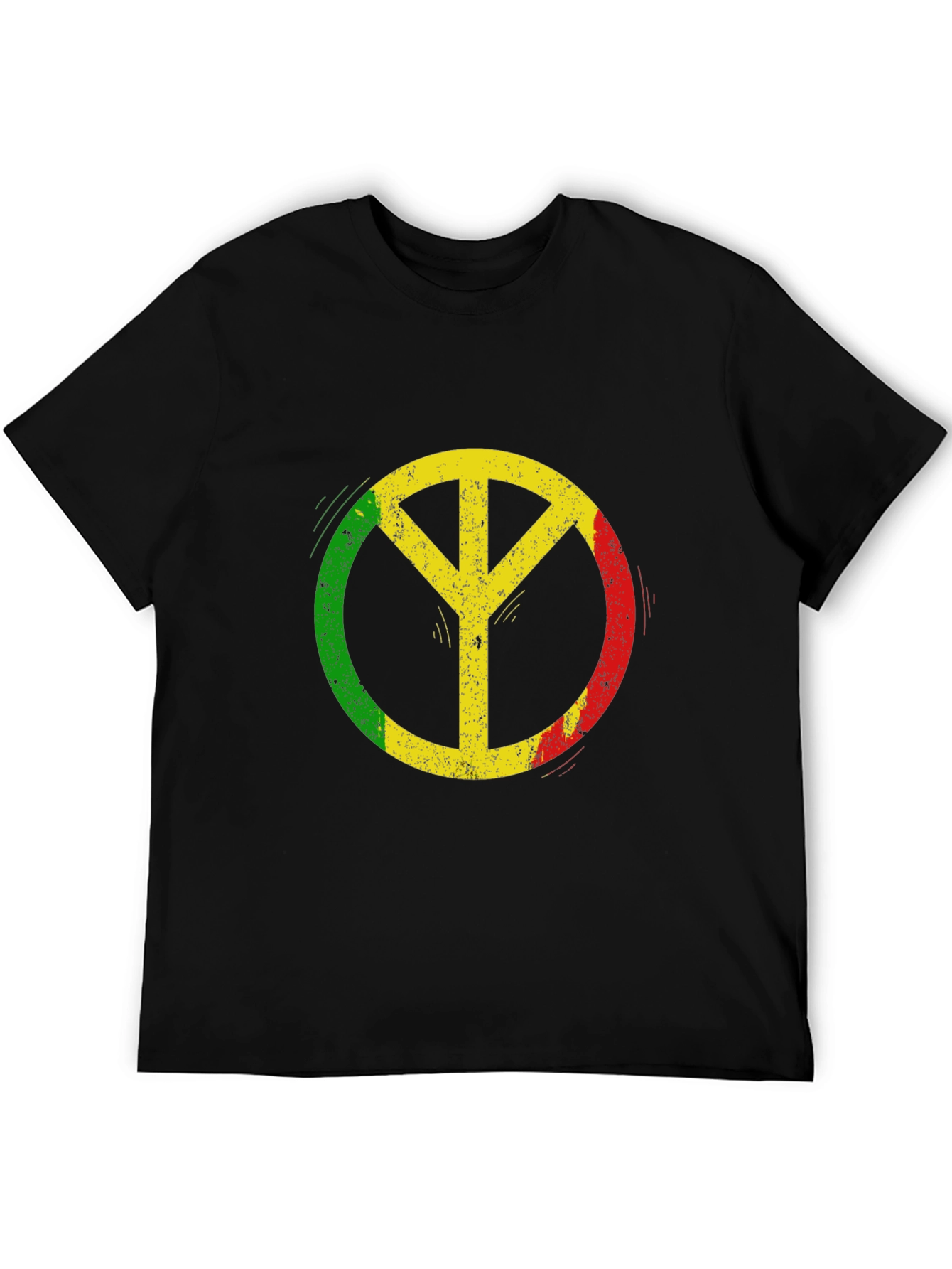 Rasta Peace Sign Black T-Shirt