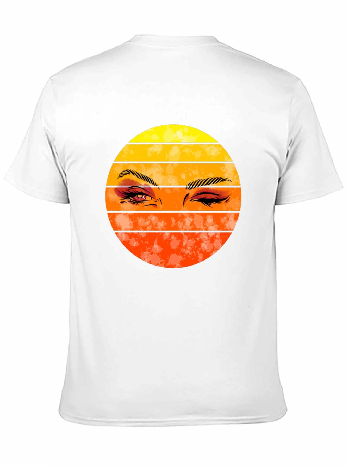 Retro Sunset Wink Graphic Tee - Black