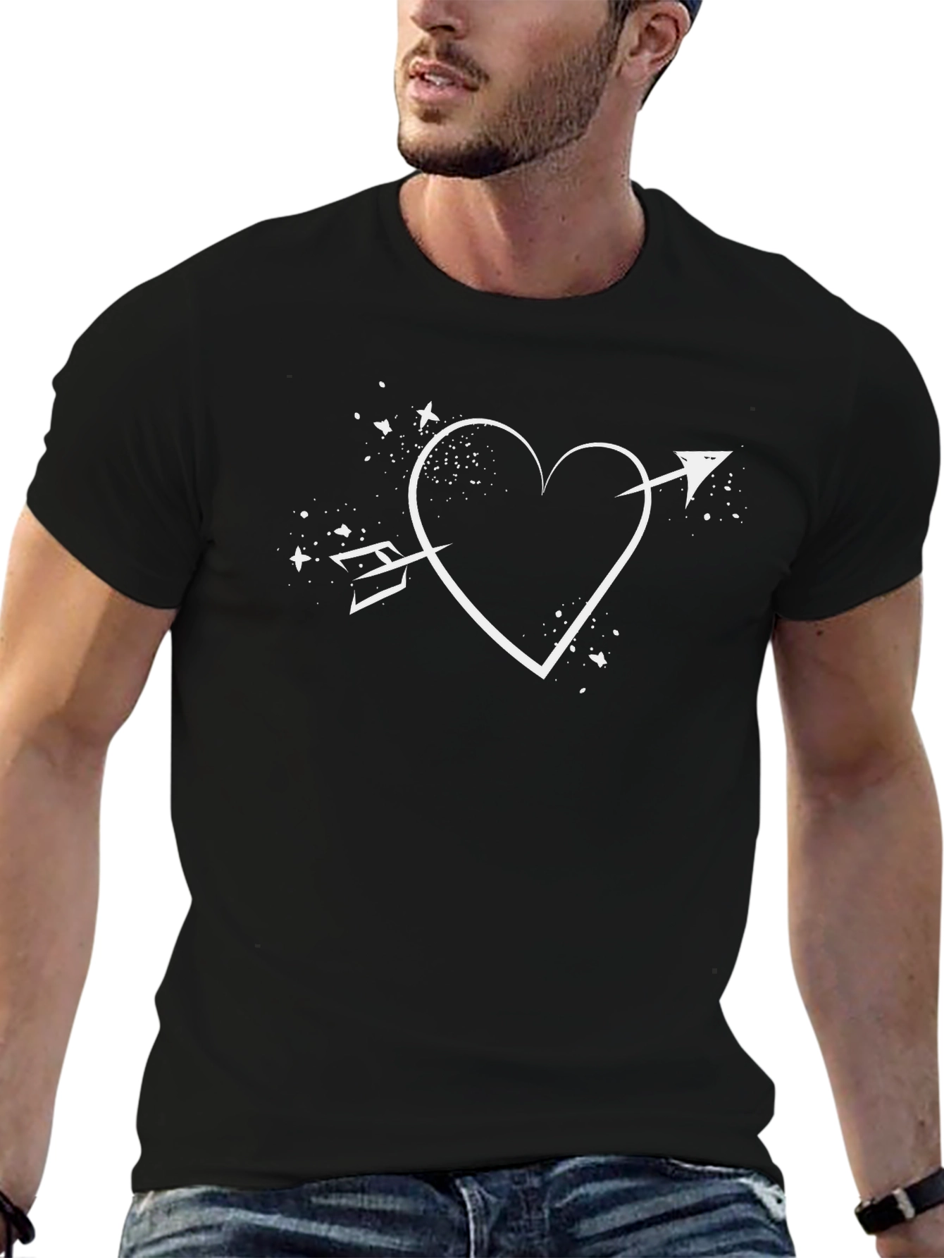 Heart Arrow Graphic Tee - Black