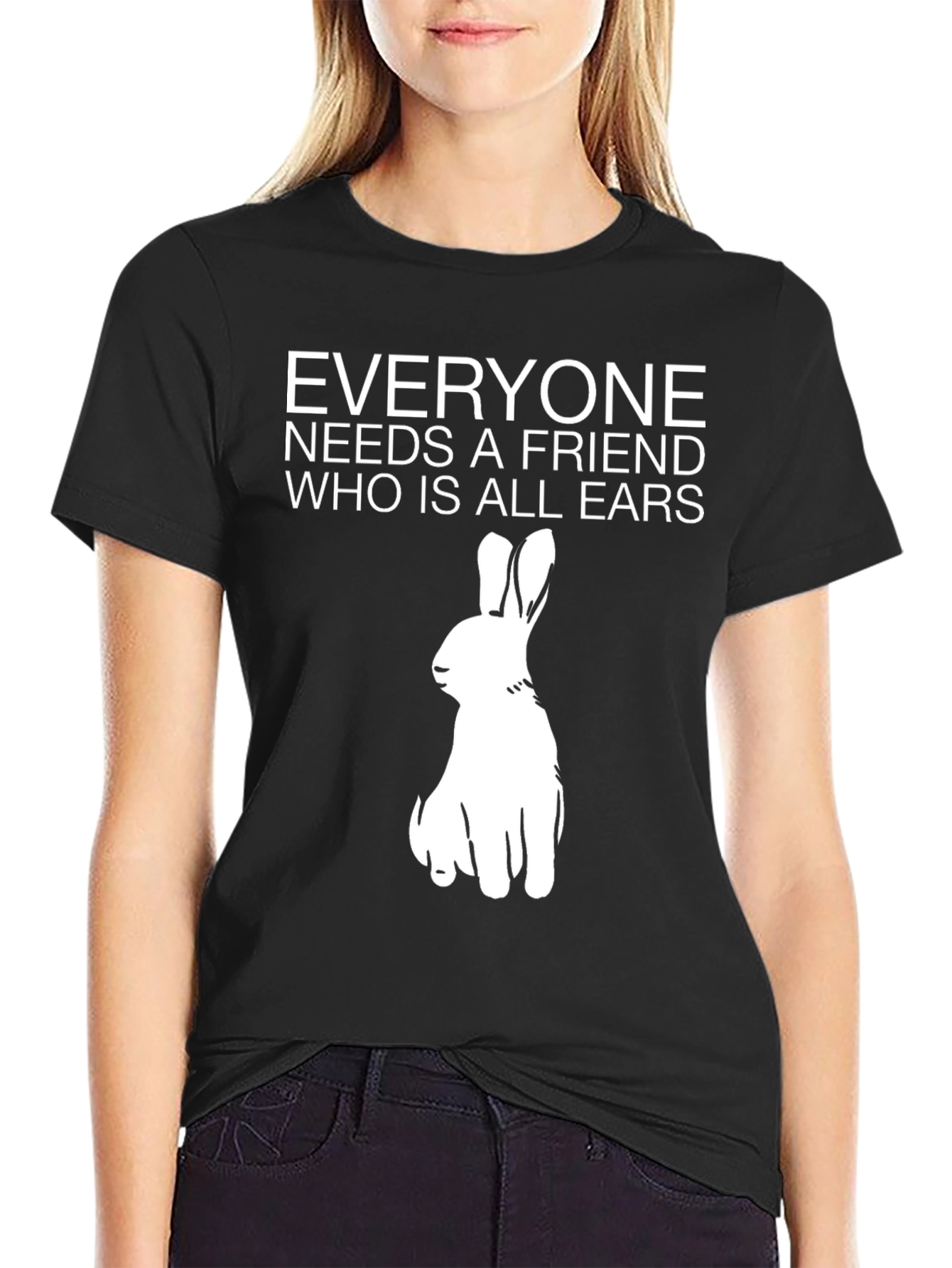 Funny Rabbit Graphic T-Shirt - All Ears Friend