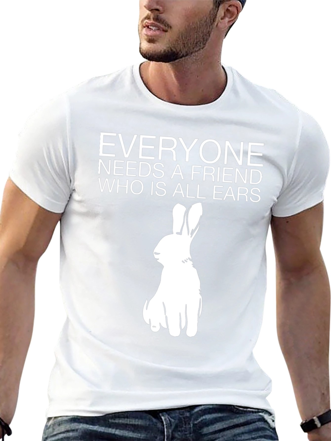 Funny Rabbit Graphic T-Shirt - All Ears Friend