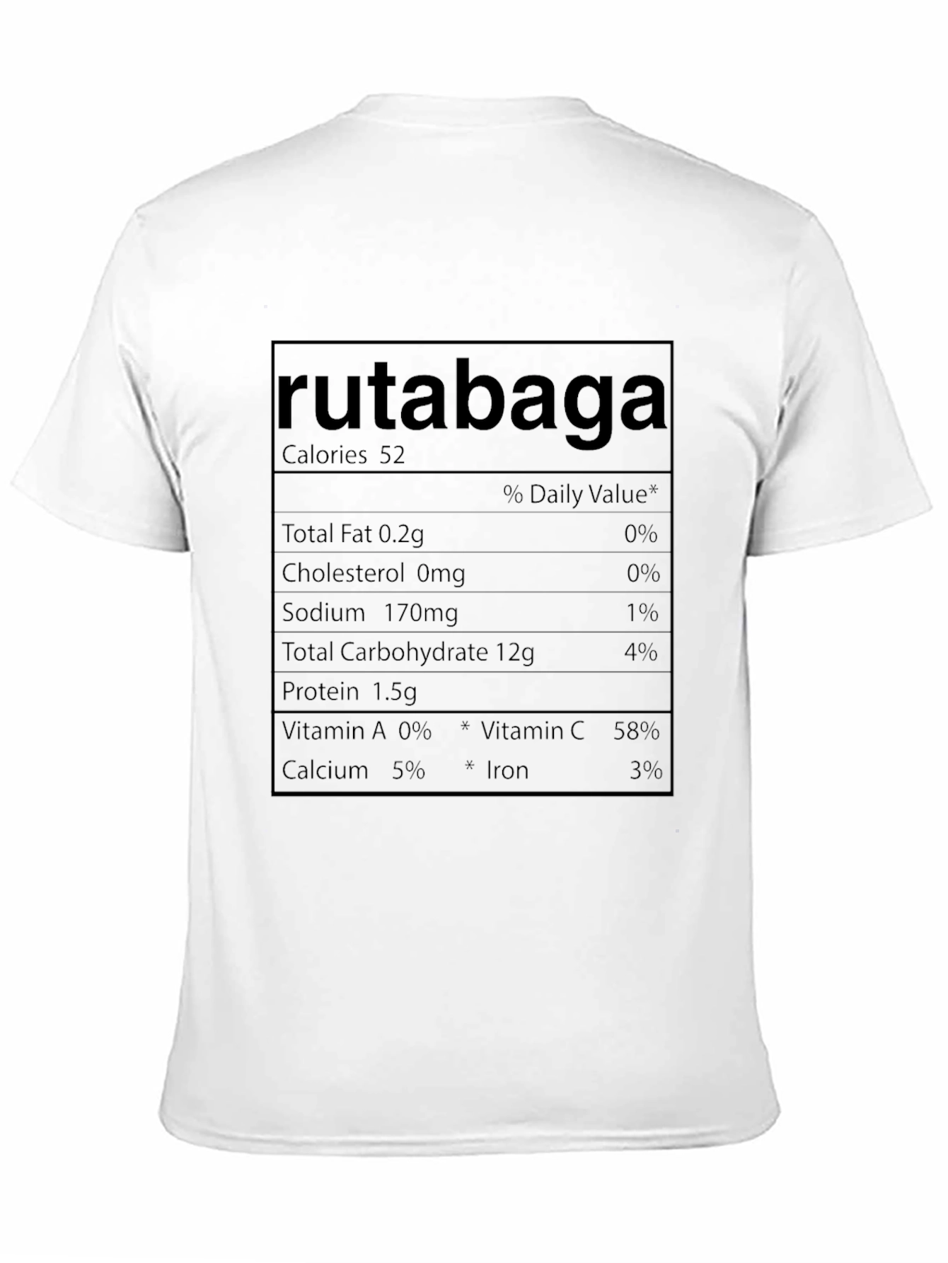 Rutabaga Nutrition Facts Mens Black T-Shirt