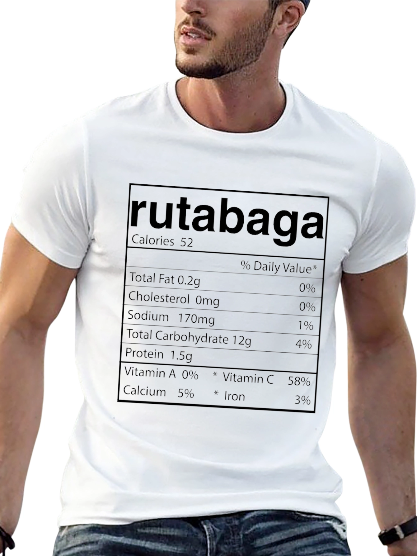 Rutabaga Nutrition Facts Mens Black T-Shirt