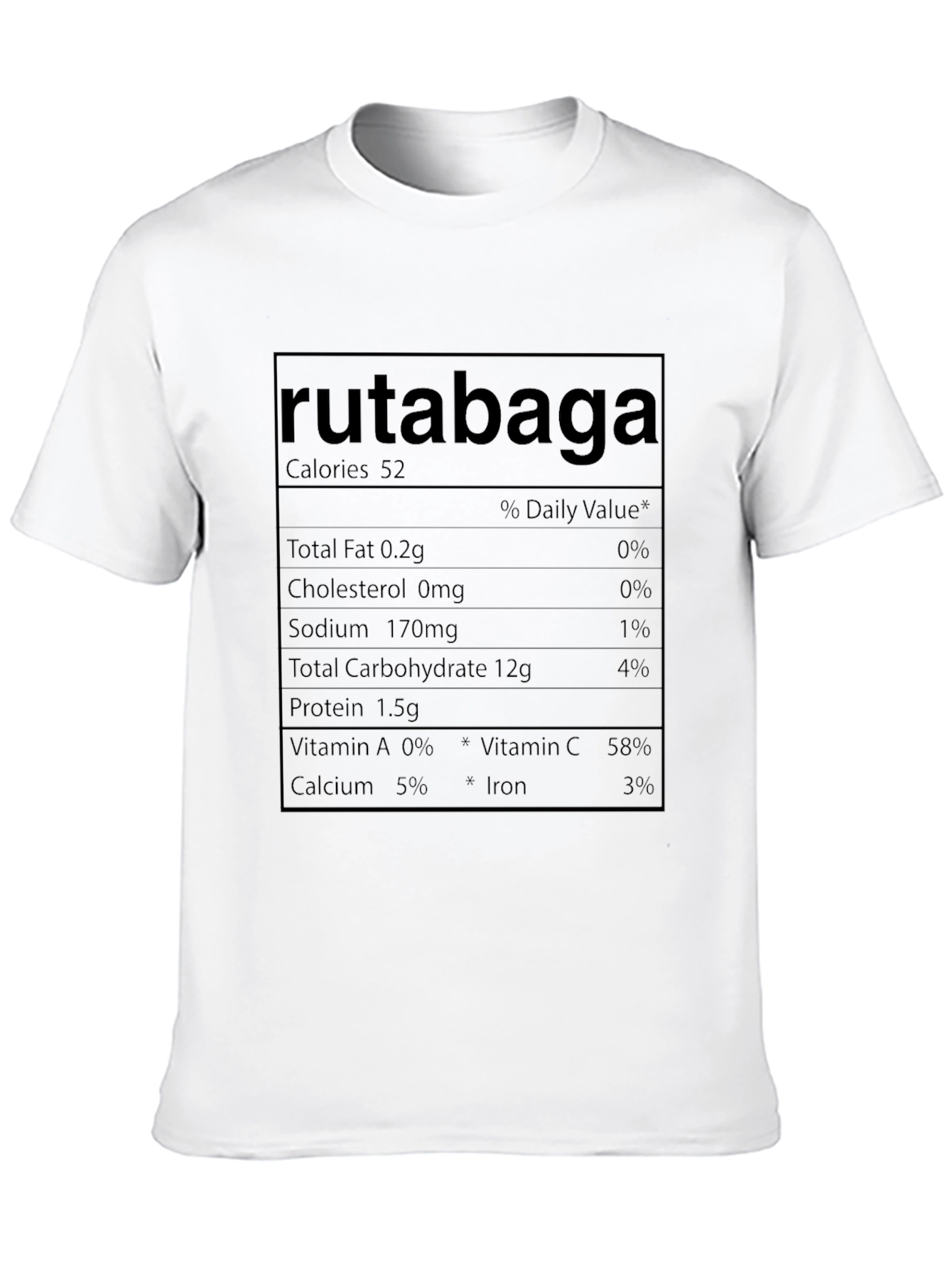 Rutabaga Nutrition Facts Mens Black T-Shirt