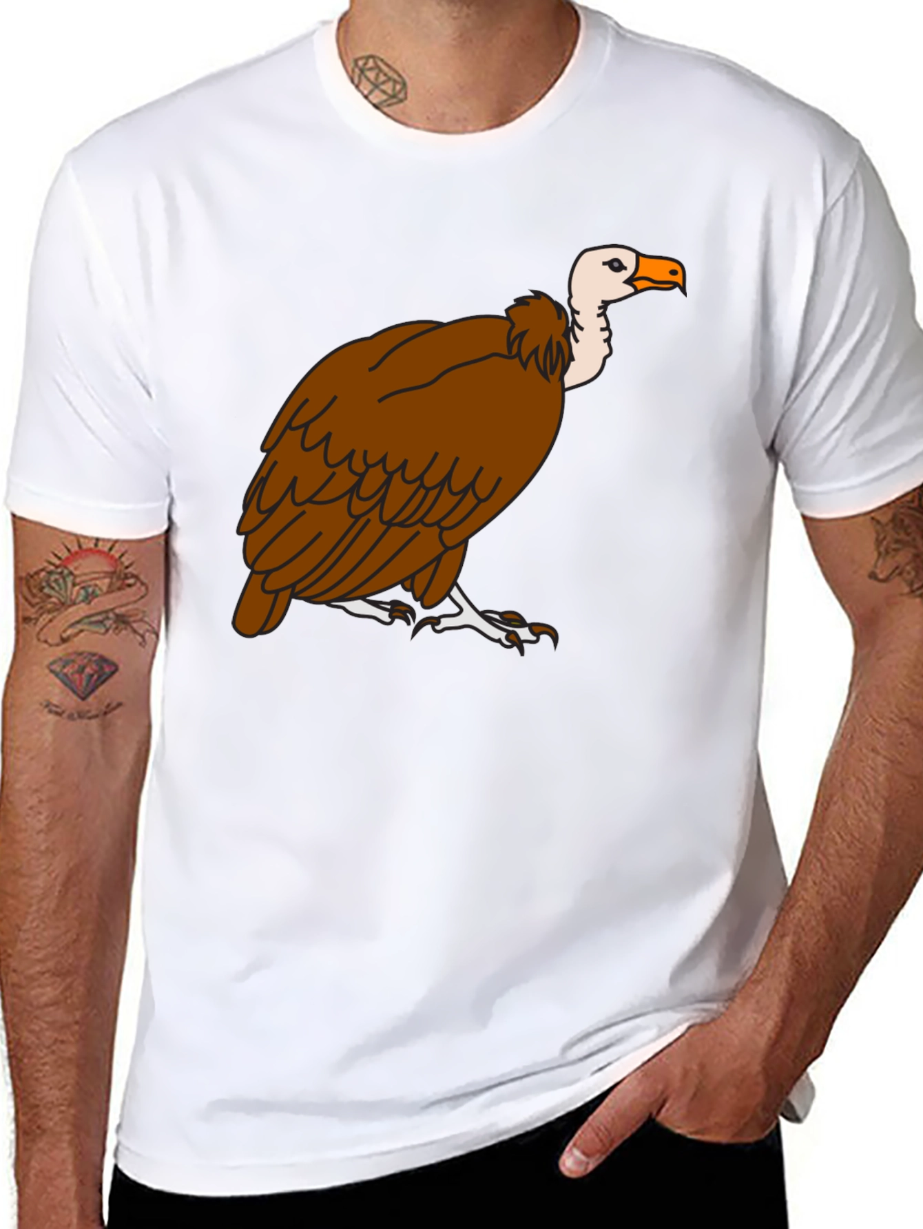 Vulture Graphic Tee - Black Cotton T-Shirt