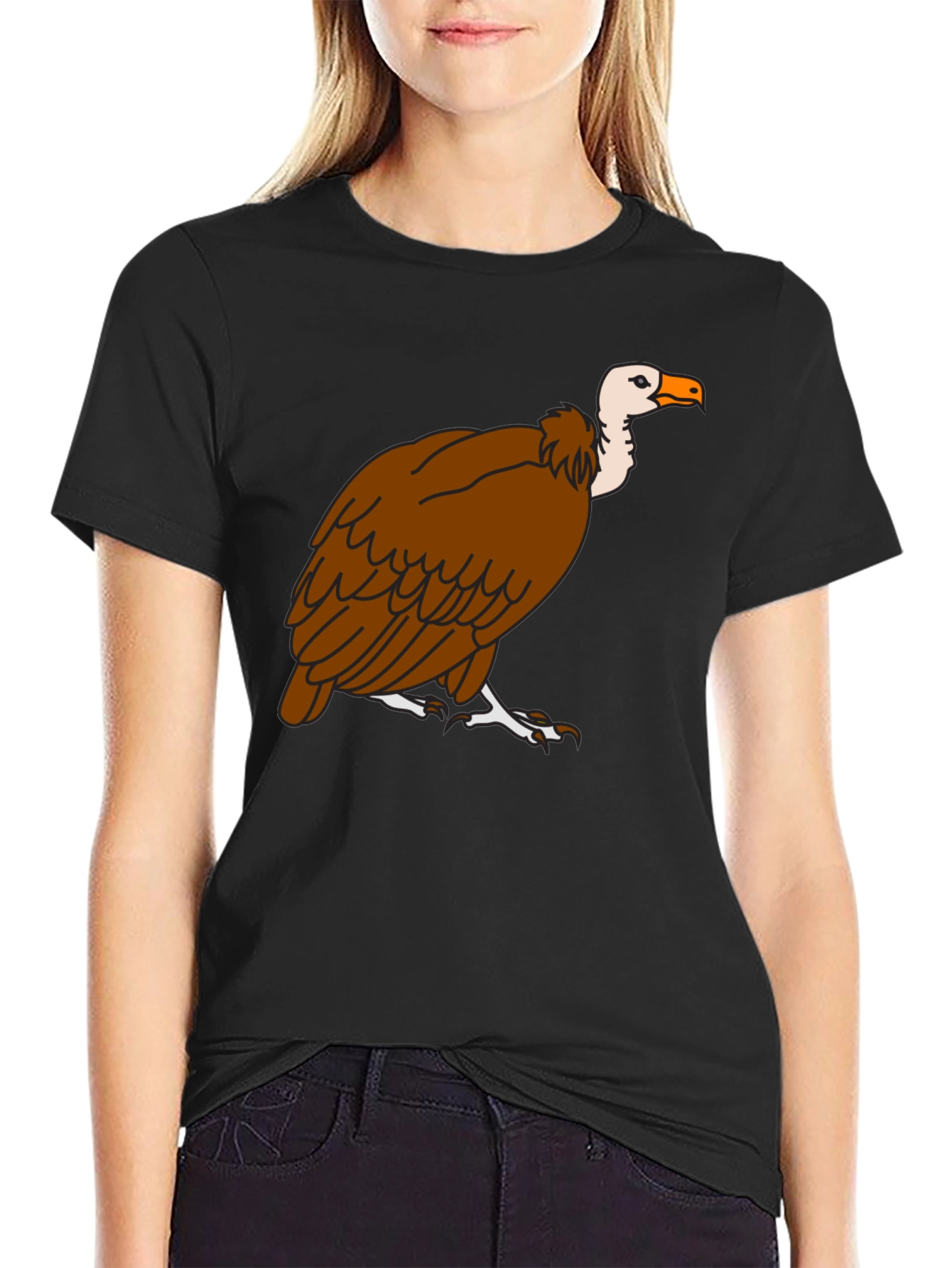 Vulture Graphic Tee - Black Cotton T-Shirt
