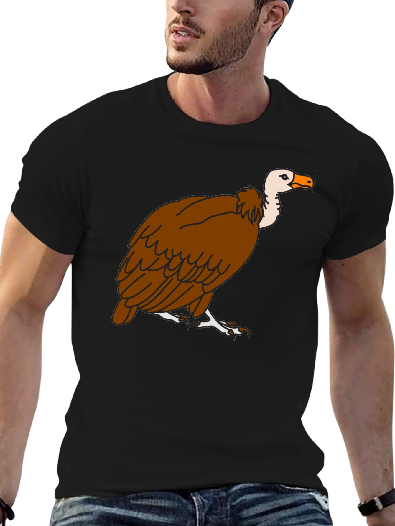 Vulture Graphic Tee - Black Cotton T-Shirt