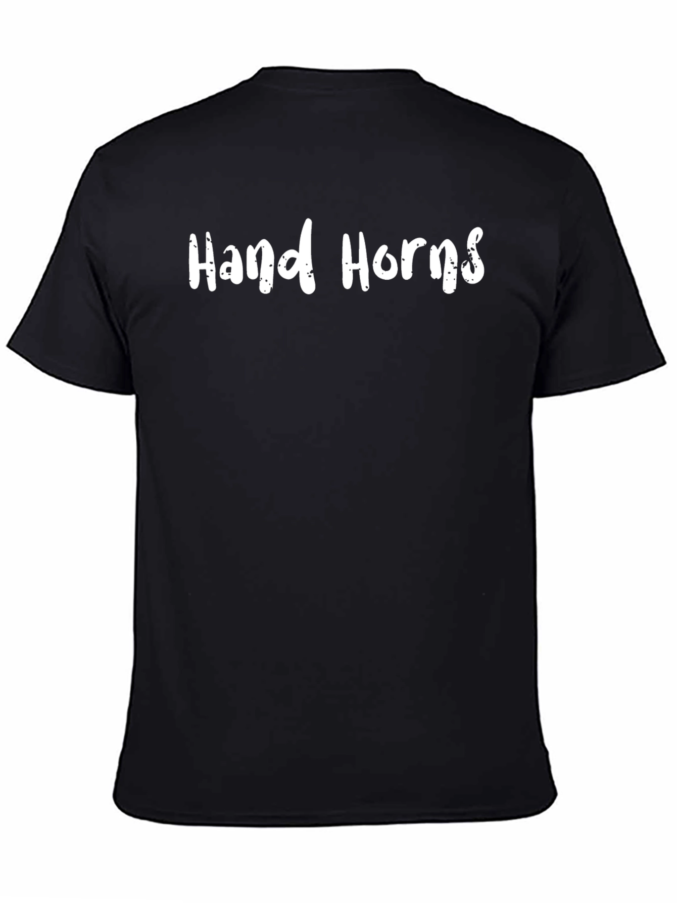Hand Horns Graphic Tee - Black Cotton T-Shirt