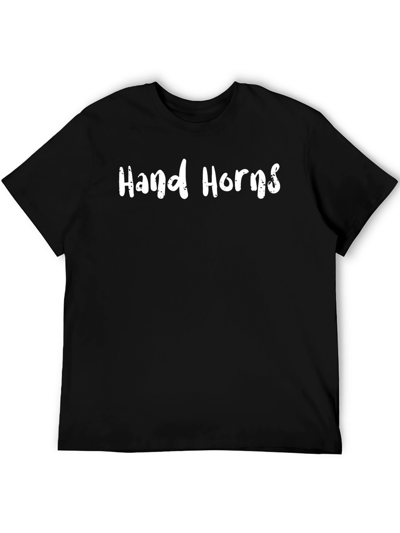 Hand Horns Graphic Tee - Black Cotton T-Shirt