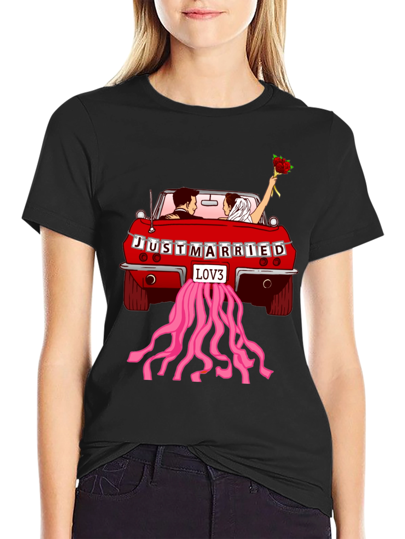 Just Married Car T-Shirt - Love Celebration