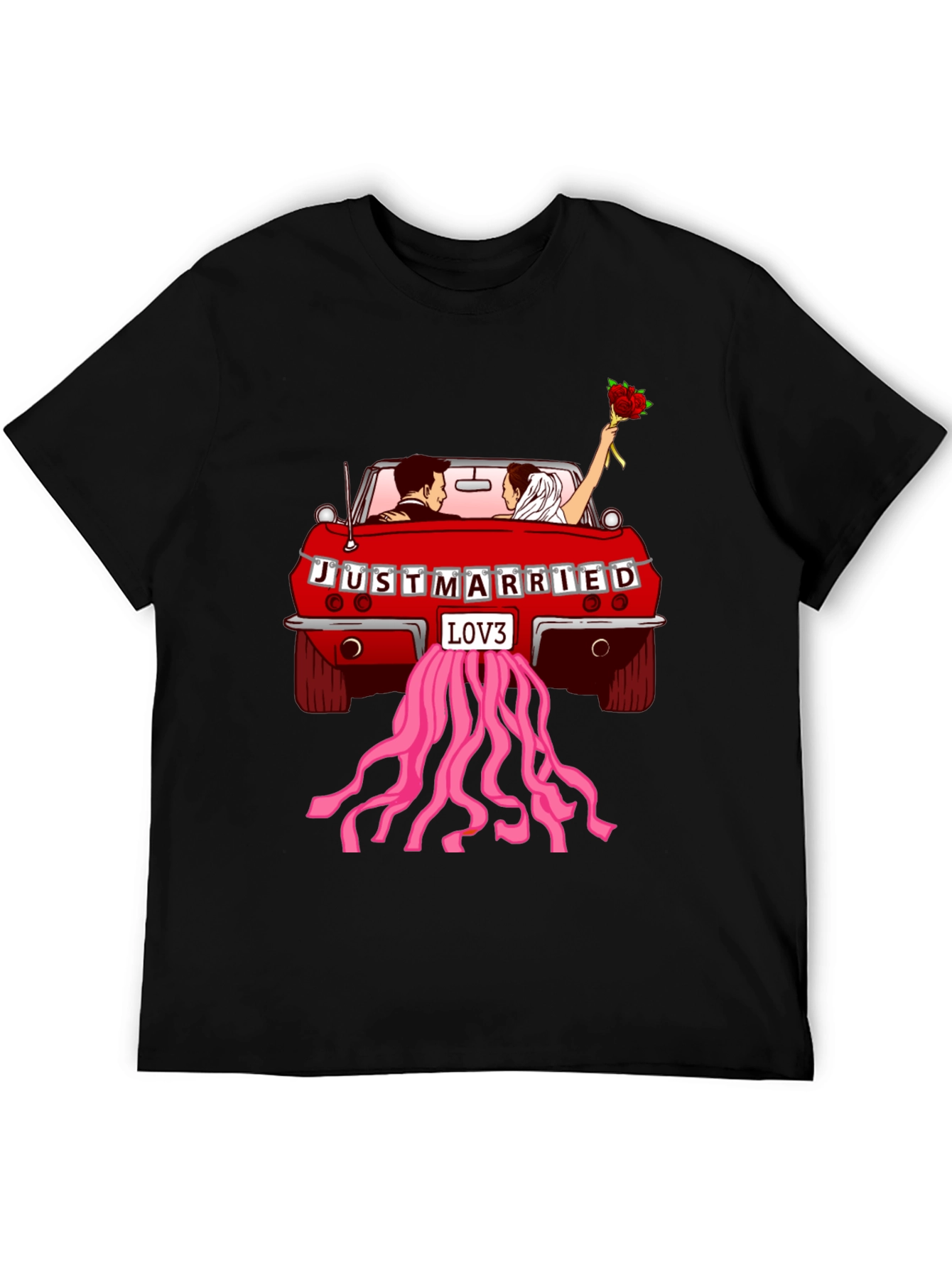 Just Married Car T-Shirt - Love Celebration