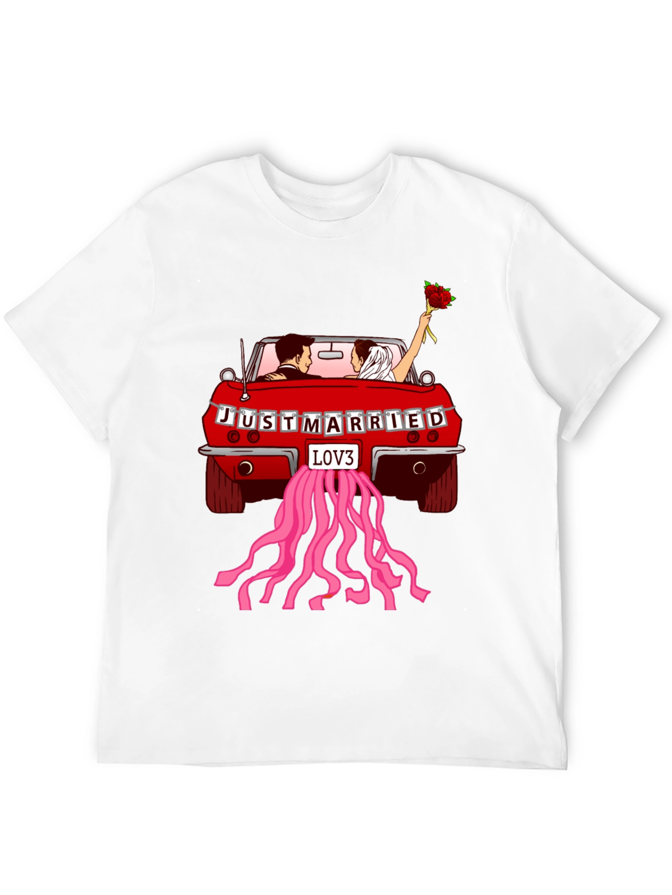 Just Married Car T-Shirt - Love Celebration