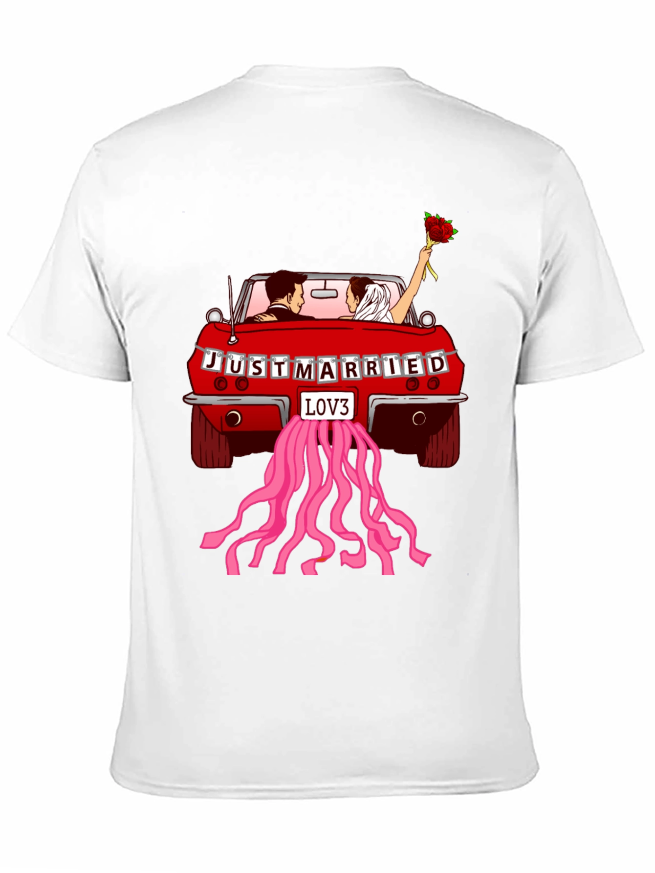 Just Married Car T-Shirt - Love Celebration