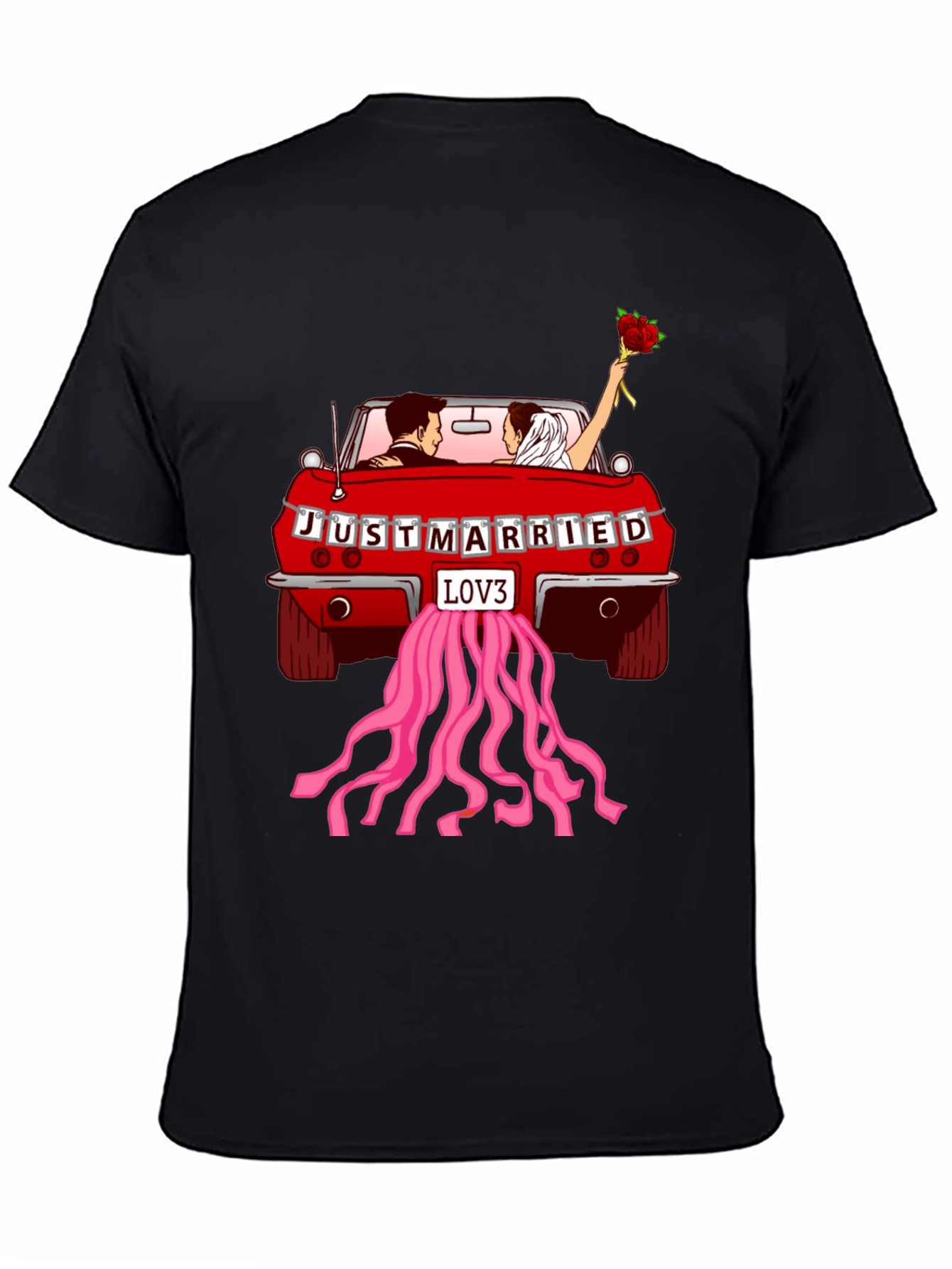 Just Married Car T-Shirt - Love Celebration