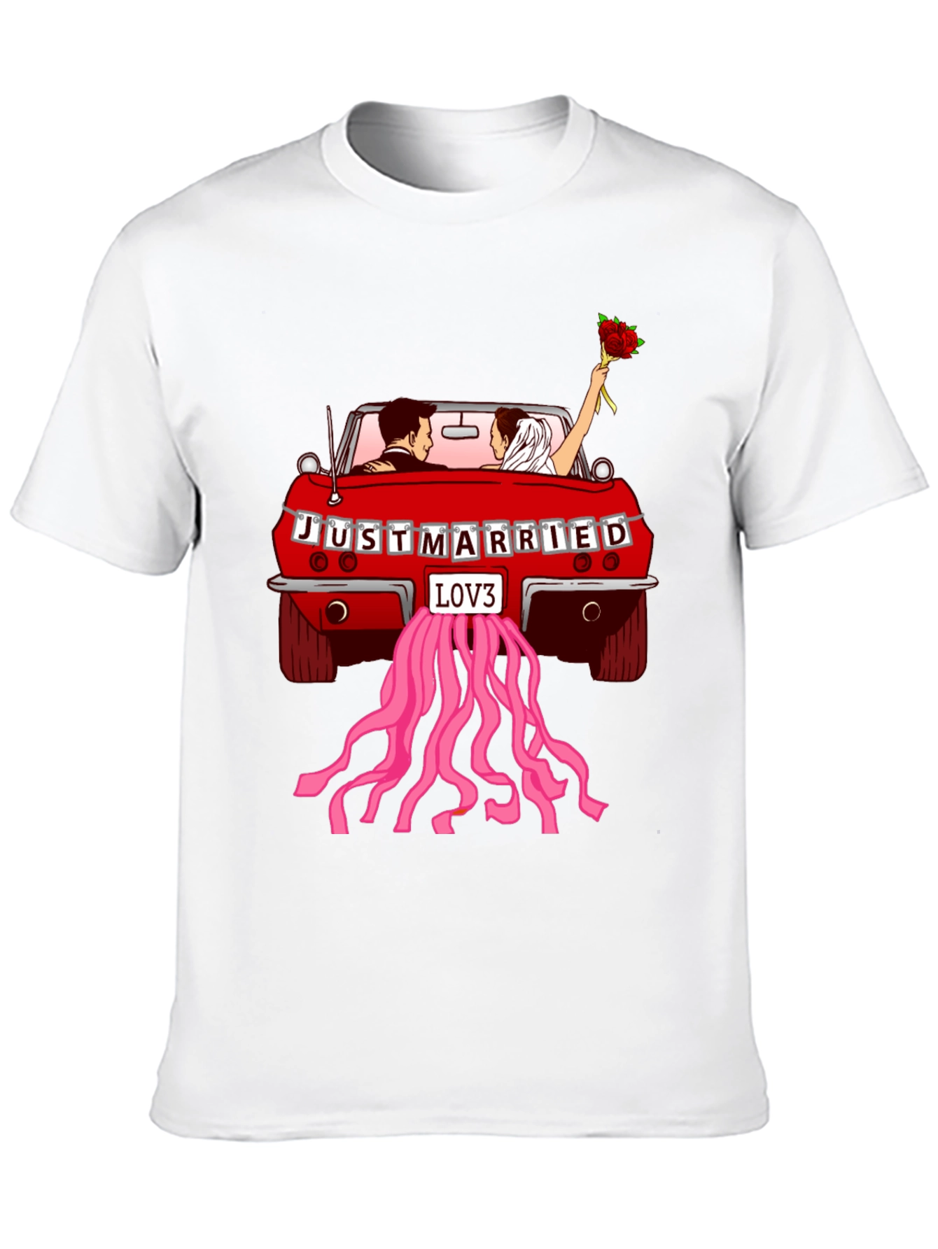 Just Married Car T-Shirt - Love Celebration