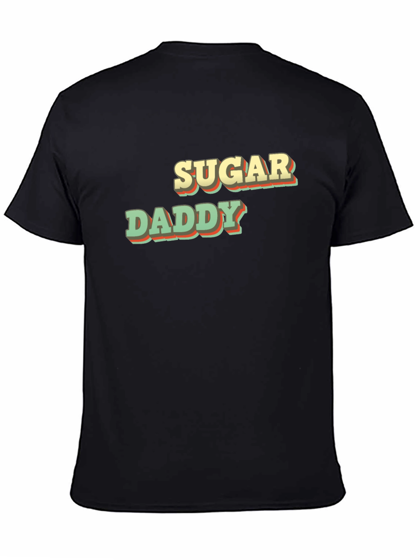 Retro Sugar Daddy Graphic Tee - Black Cotton T-Shirt