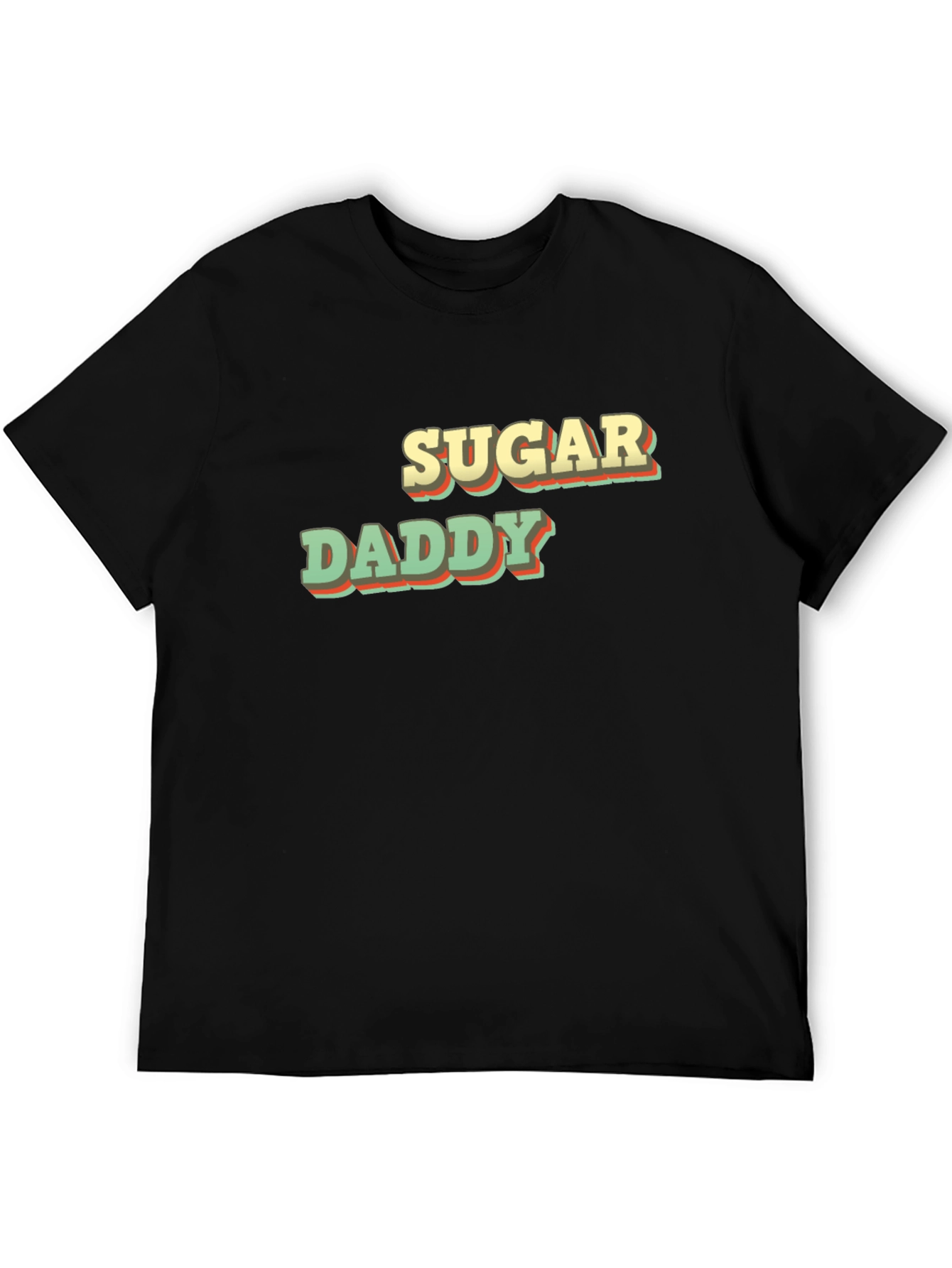 Retro Sugar Daddy Graphic Tee - Black Cotton T-Shirt