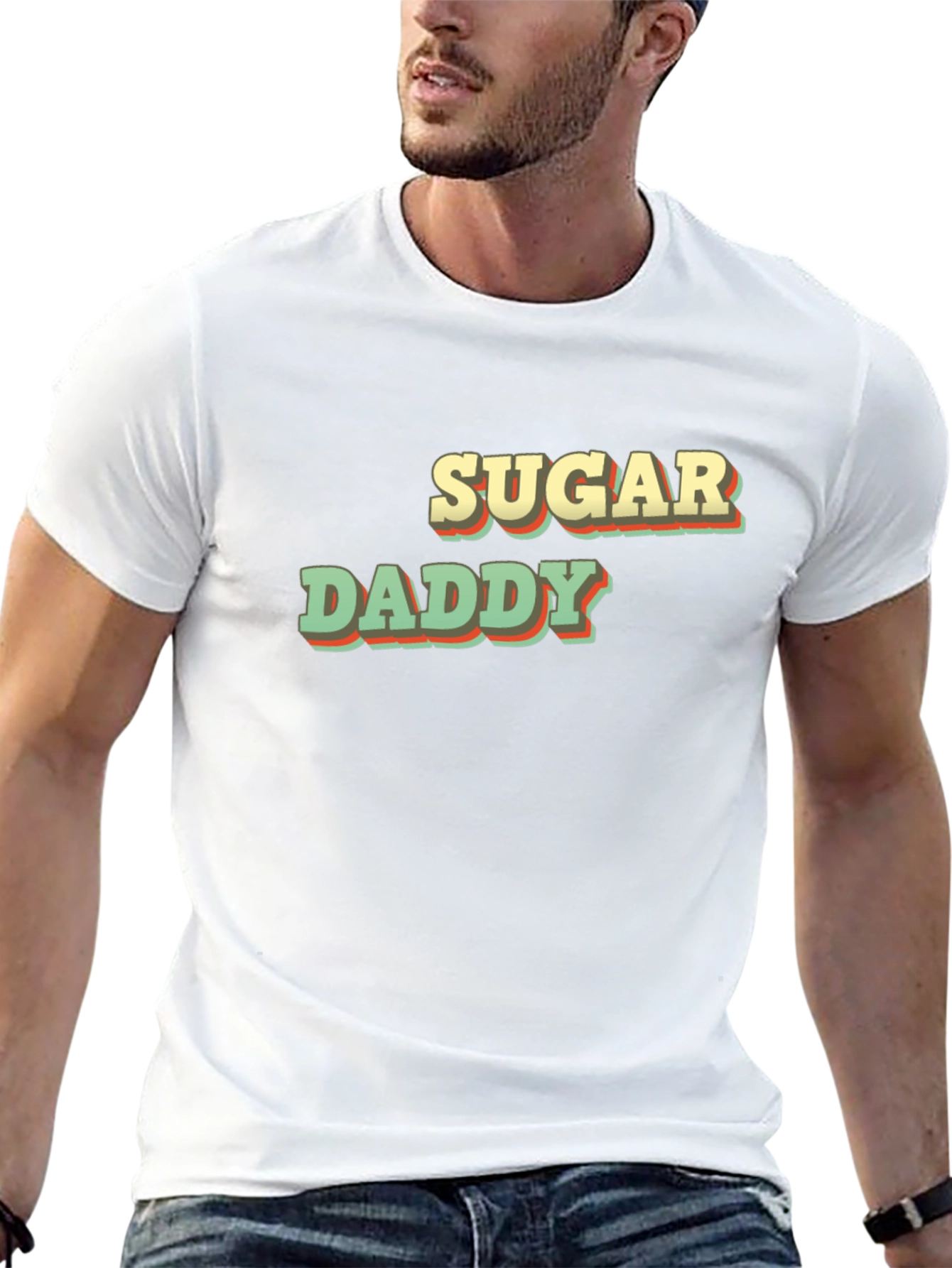 Retro Sugar Daddy Graphic Tee - Black Cotton T-Shirt