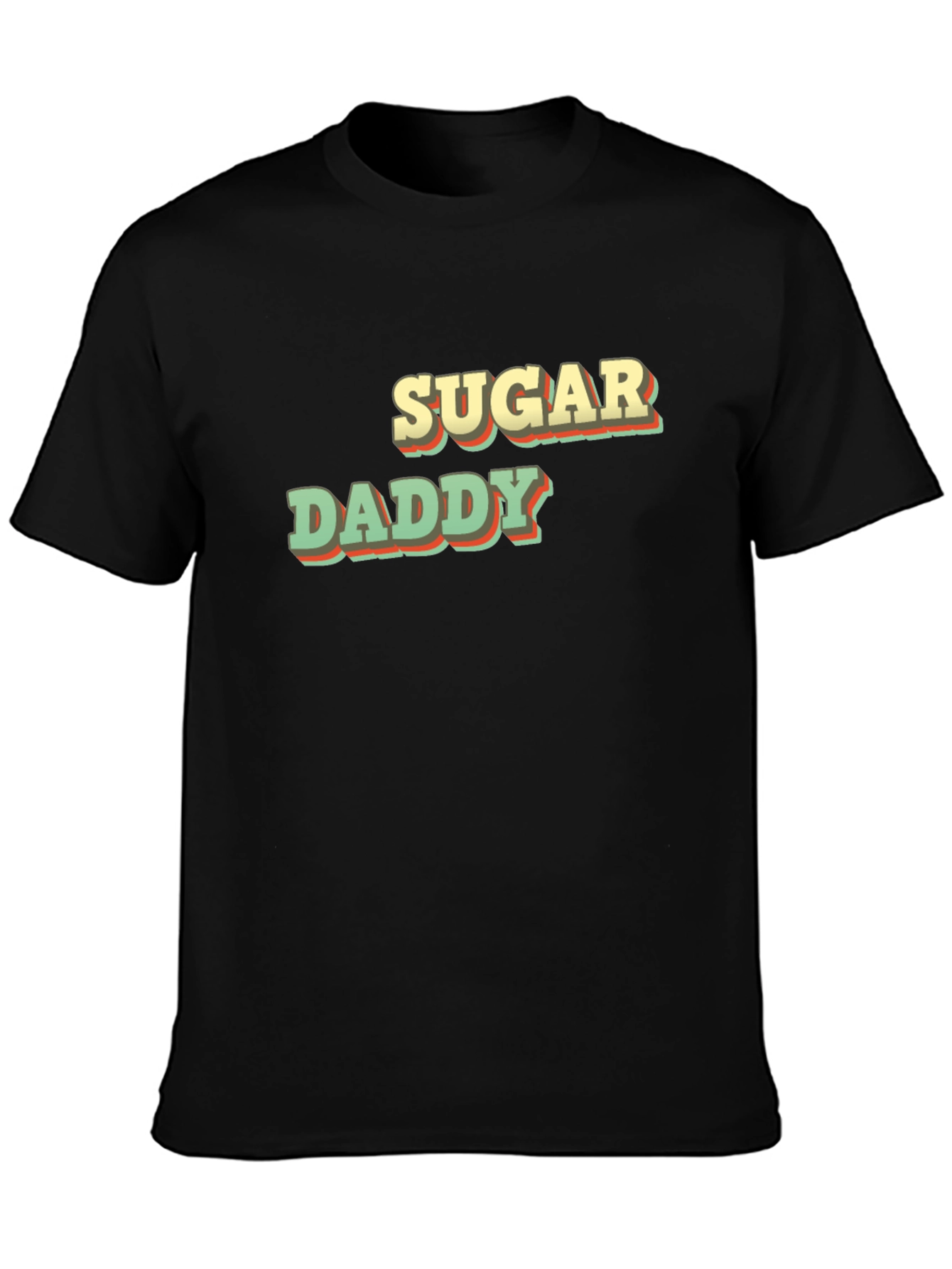 Retro Sugar Daddy Graphic Tee - Black Cotton T-Shirt
