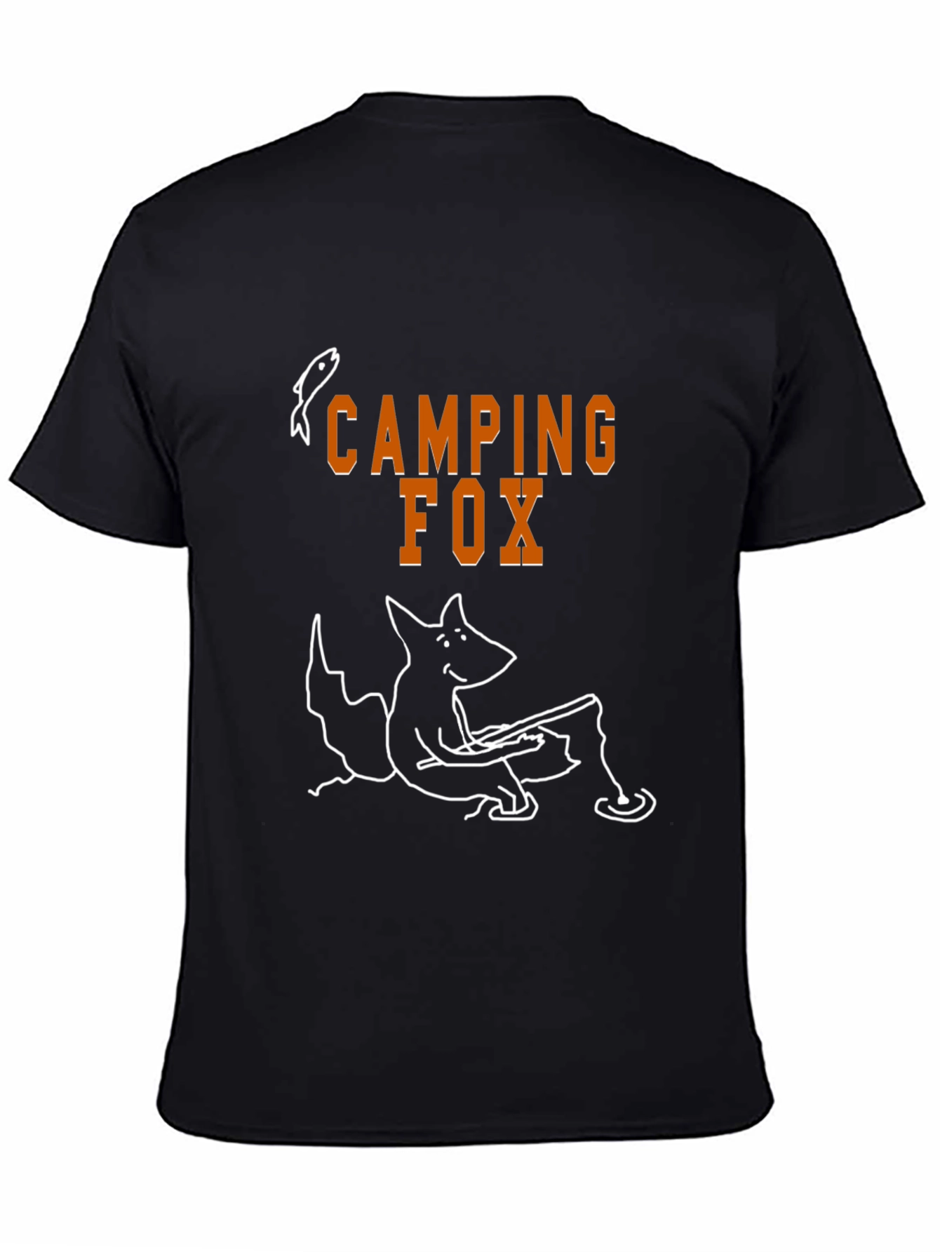 Camping Fox Graphic T-Shirt - Unisex Black Tee