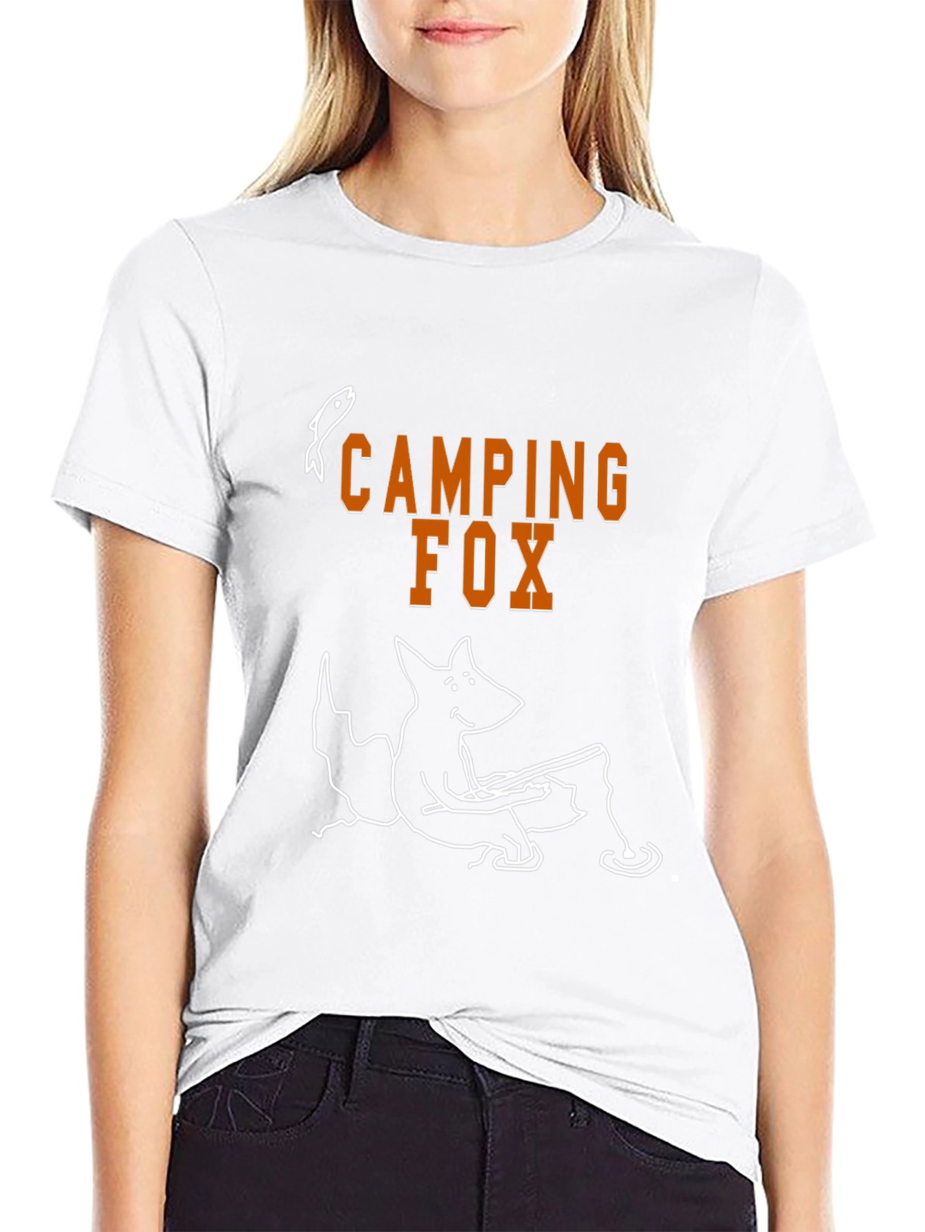 Camping Fox Graphic T-Shirt - Unisex Black Tee