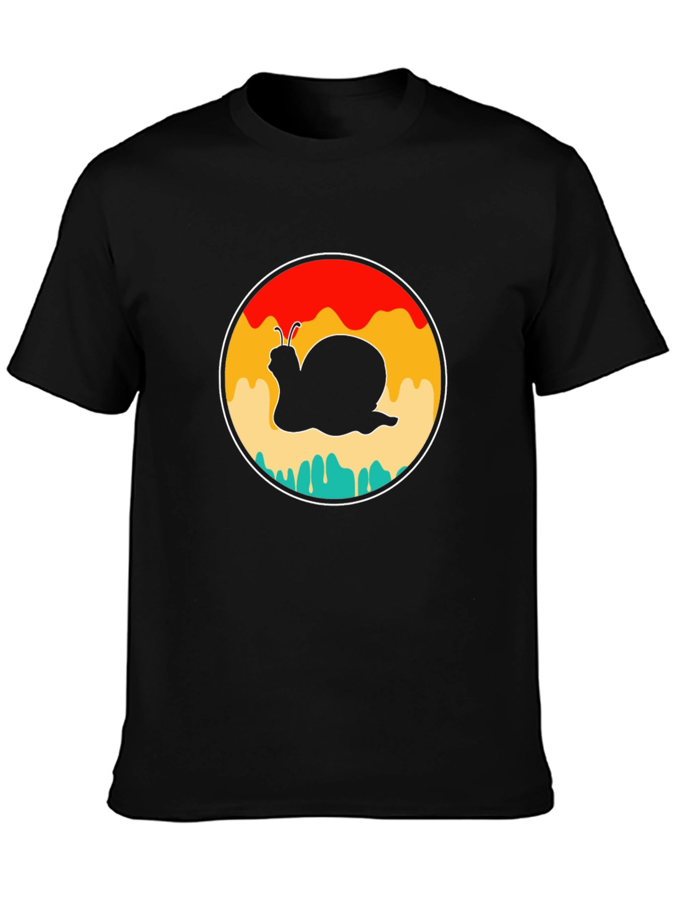 Retro Snail Graphic Tee - Stylish Black T-Shirt