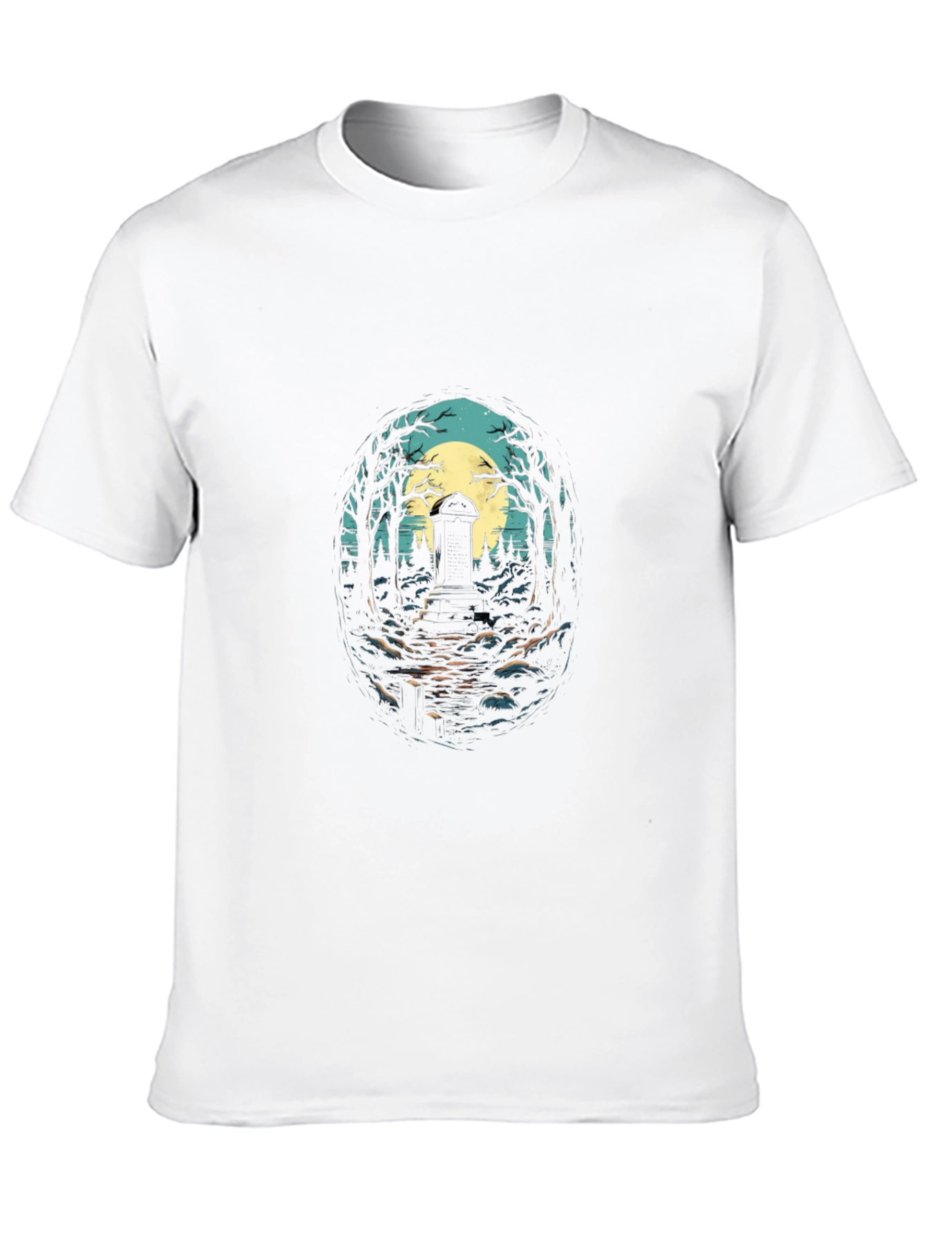 Mystic Tombstone Graphic Tee - Black Cotton Comfort