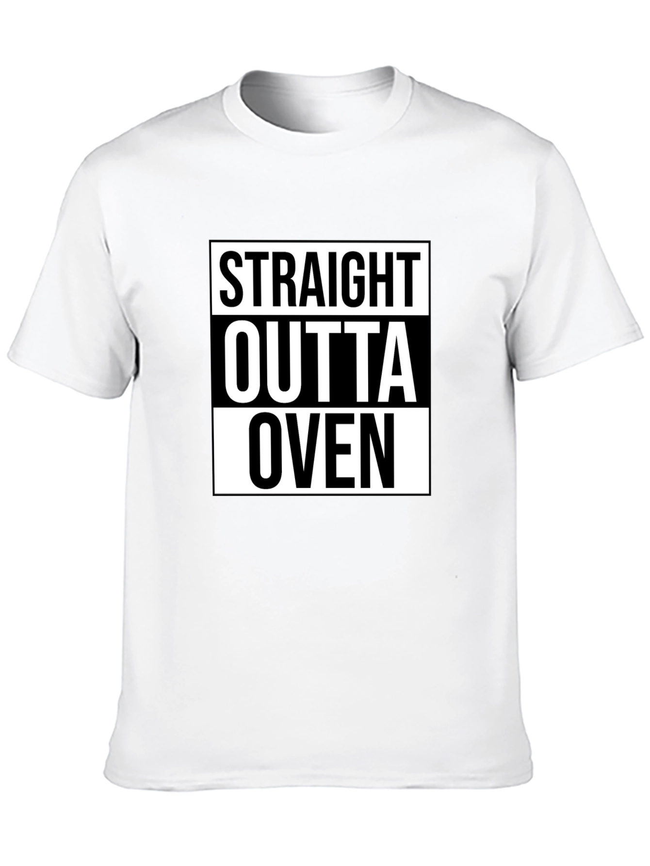 Straight Outta Oven Black Graphic Tee Shirt