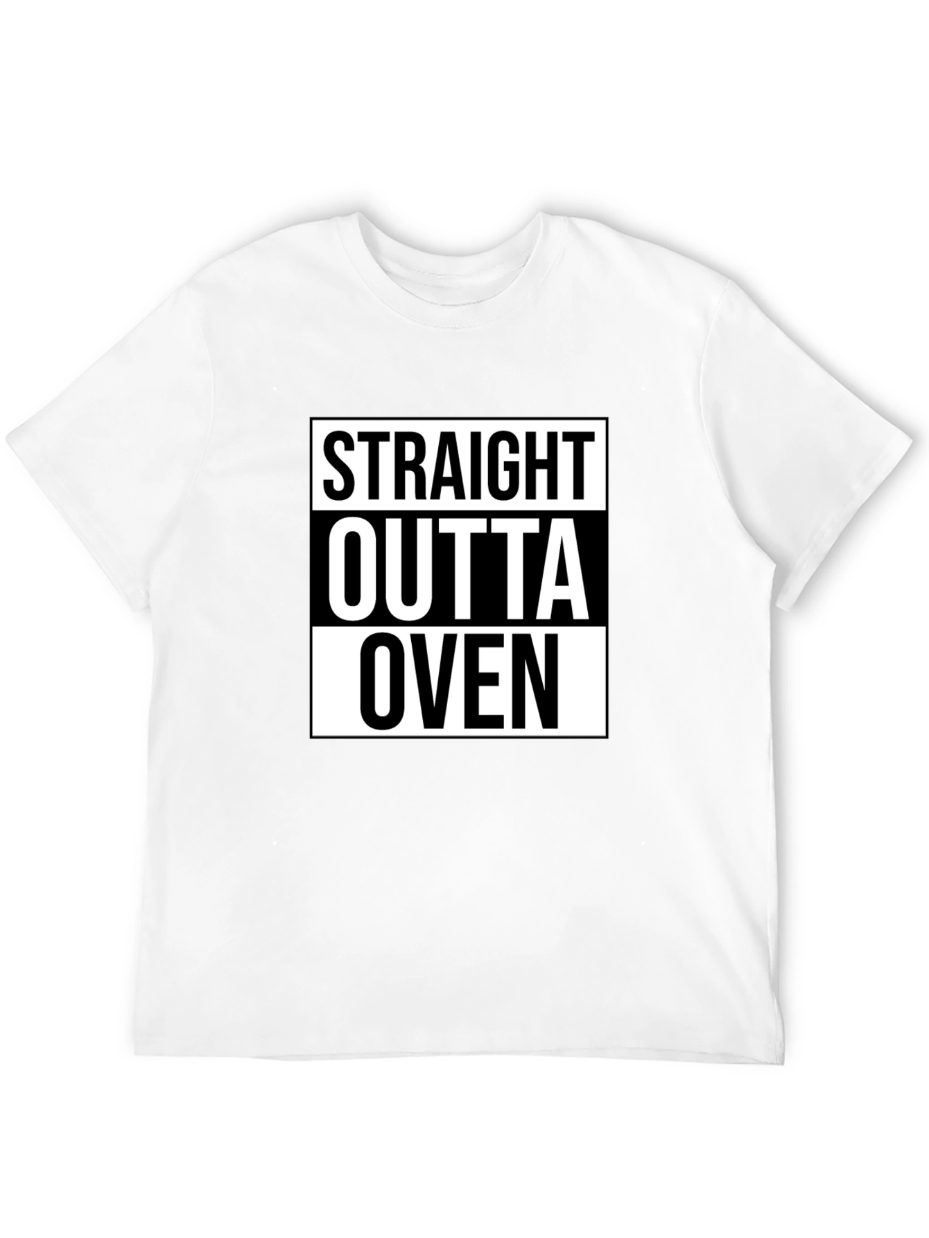 Straight Outta Oven Black Graphic Tee Shirt