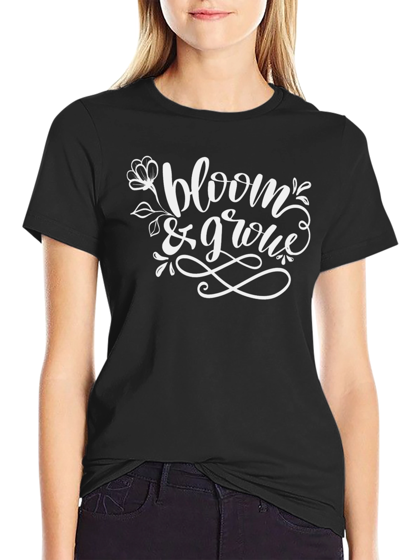 Bloom & Grow Black Graphic Tee