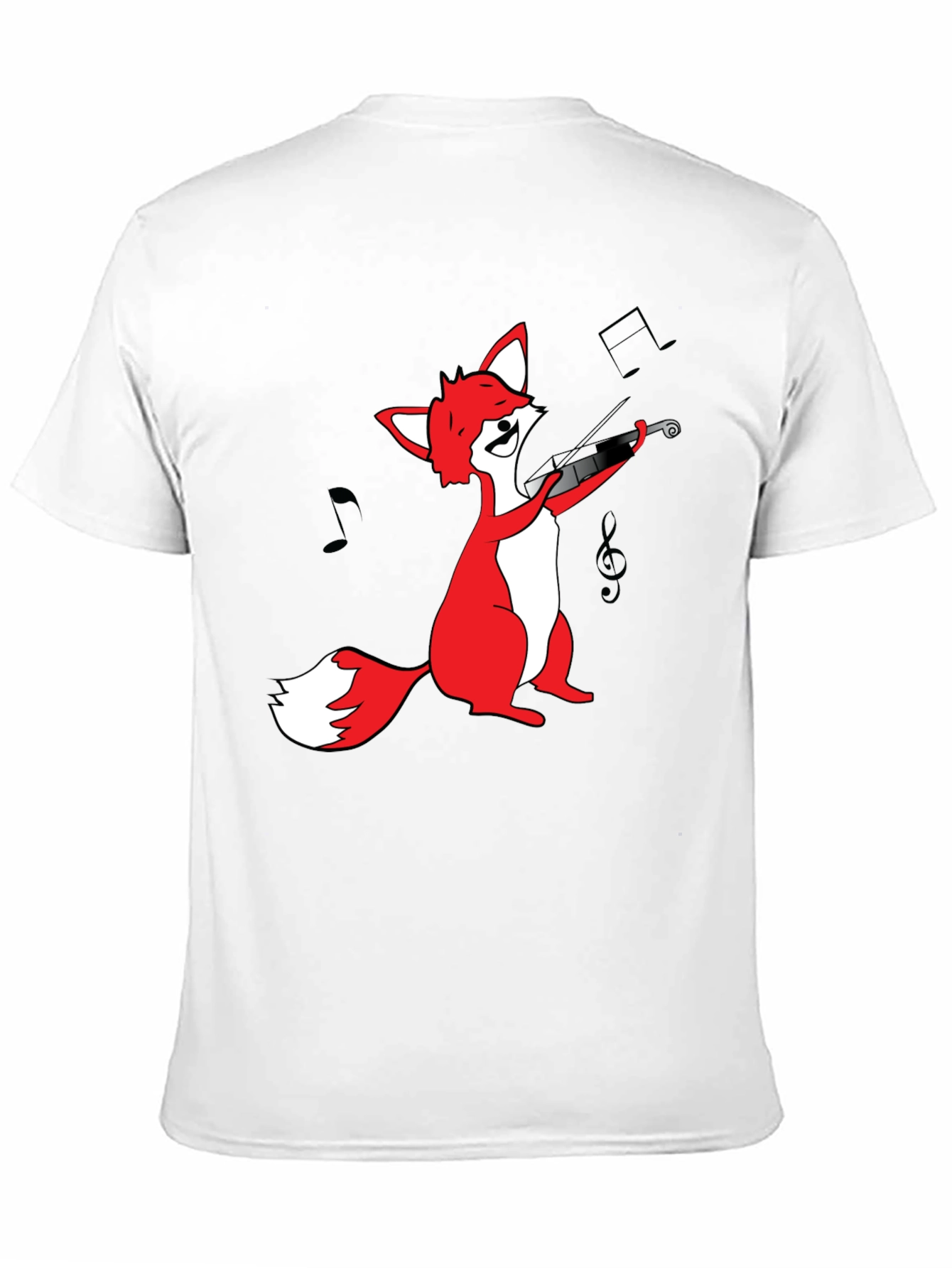 Fox Violinist T-Shirt - Black Graphic Tee