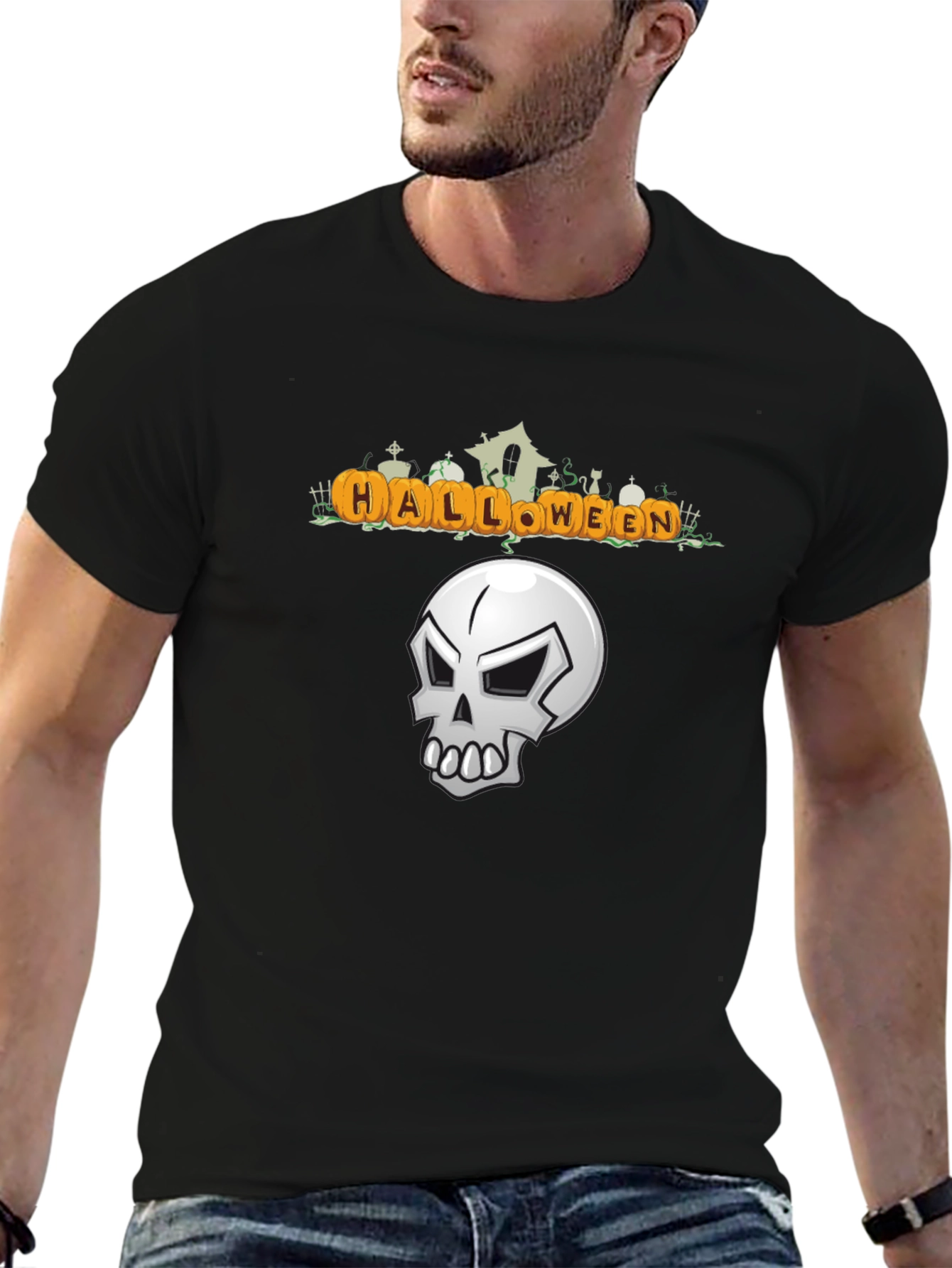 Halloween Graphic Tee - Skull Design