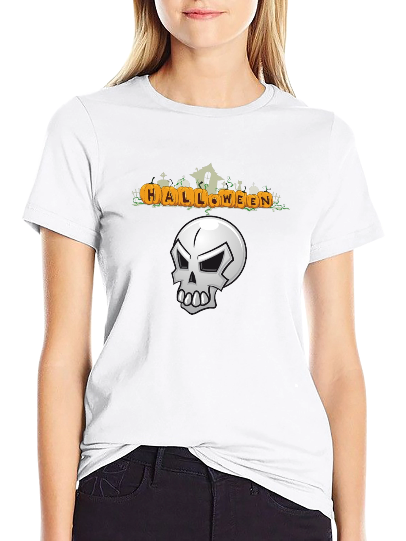 Halloween Graphic Tee - Skull Design