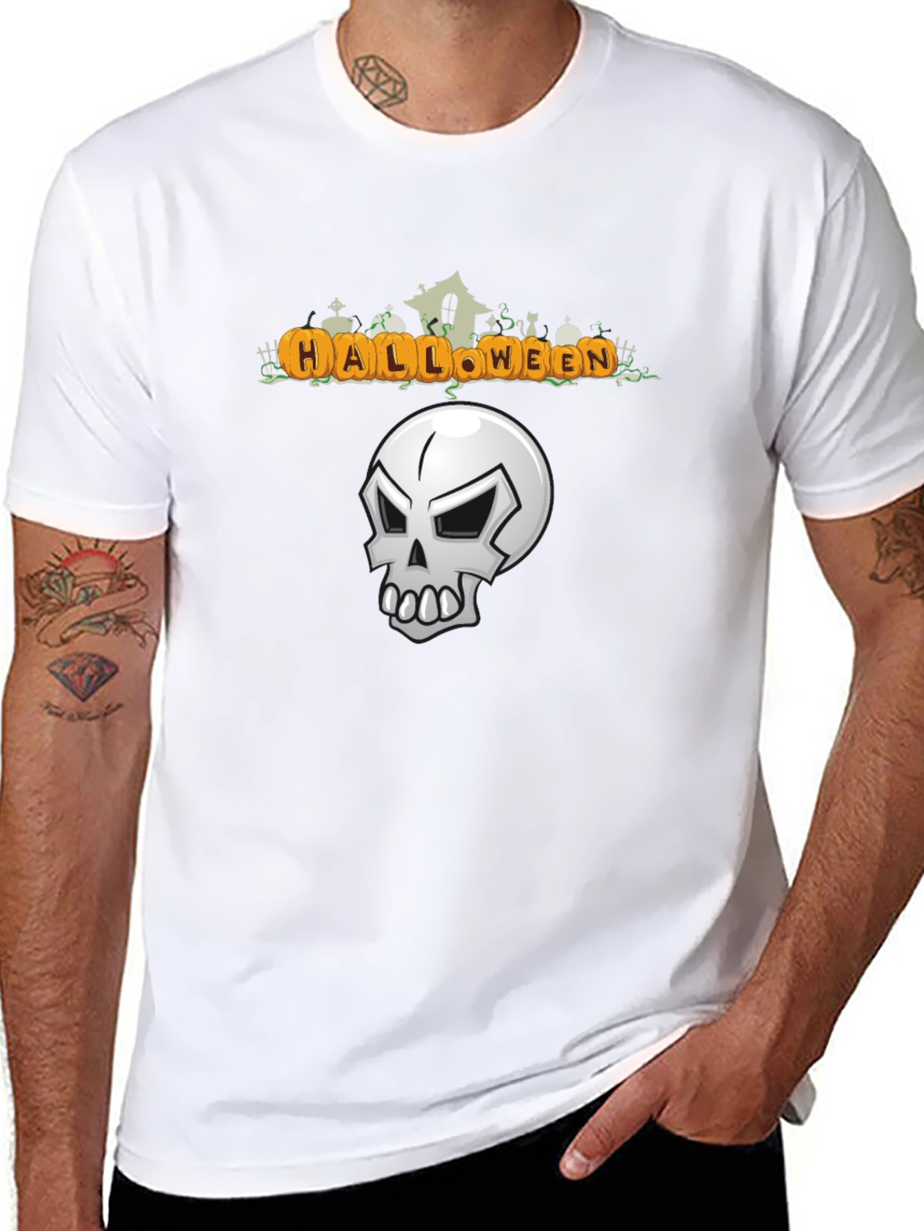 Halloween Graphic Tee - Skull Design