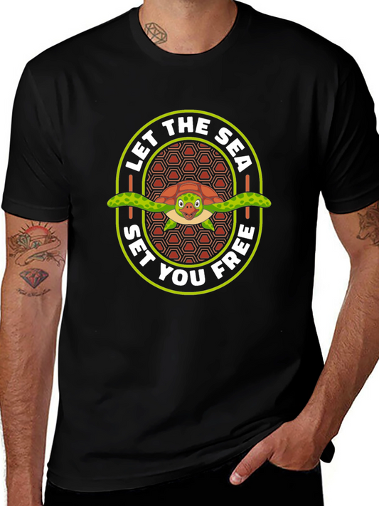 Sea Turtle Graphic T-Shirt - Let the Sea Set You Free