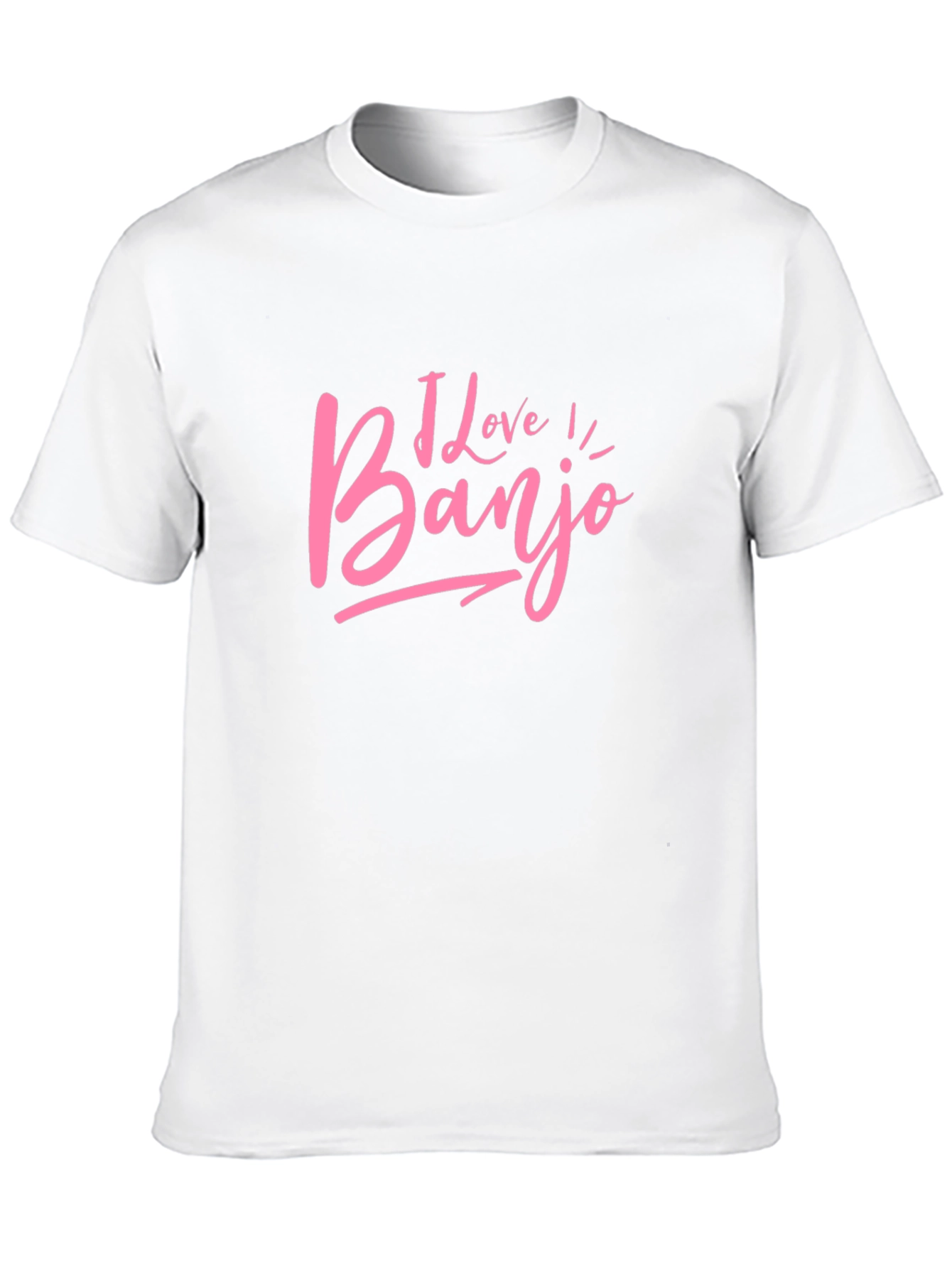 I Love Banjo T-Shirt - Pink Graphic Tee