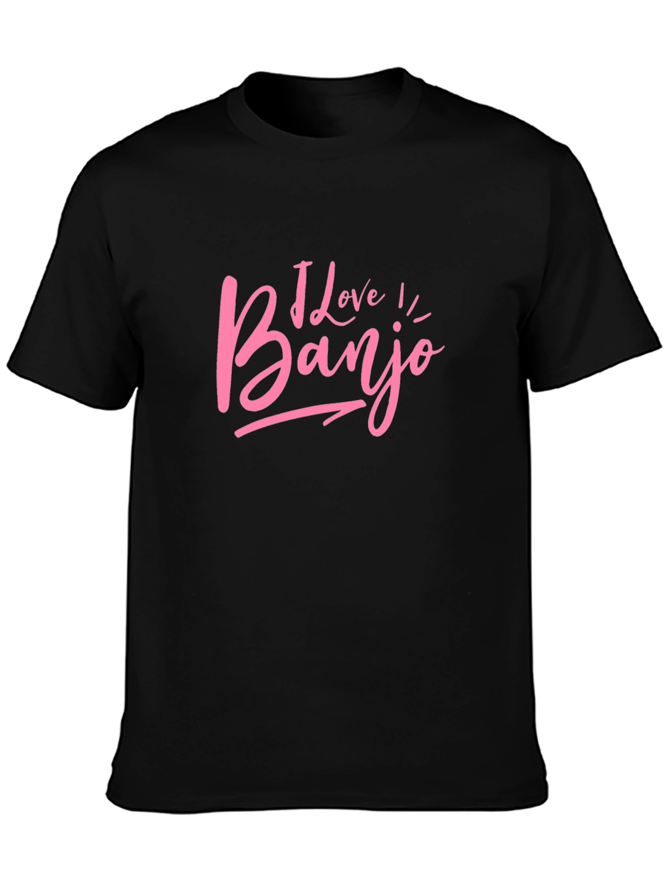 I Love Banjo T-Shirt - Pink Graphic Tee